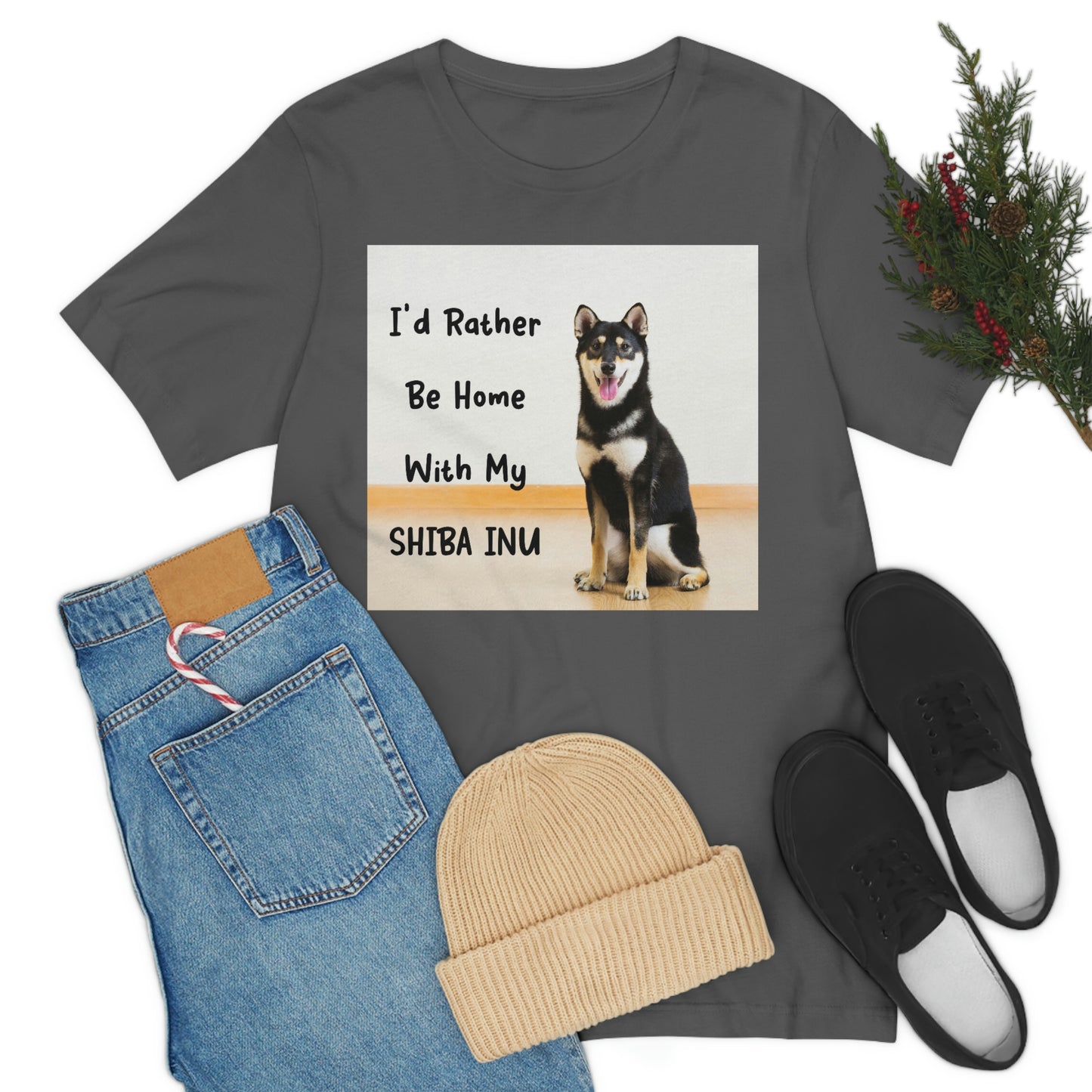 'I'd Rather Be Home with my Shiba' | Unisex Jersey Short Sleeve Tee