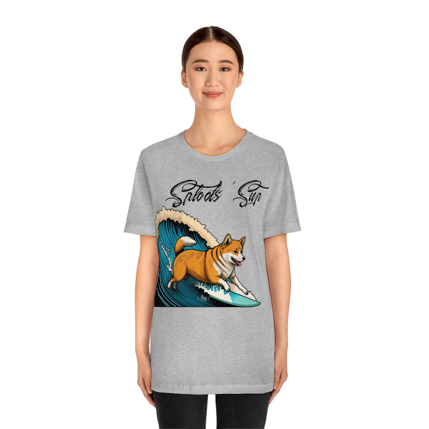 Sploots 'Sup Surfin' Shiba Inu | Black Ink | Short Sleeve Tee