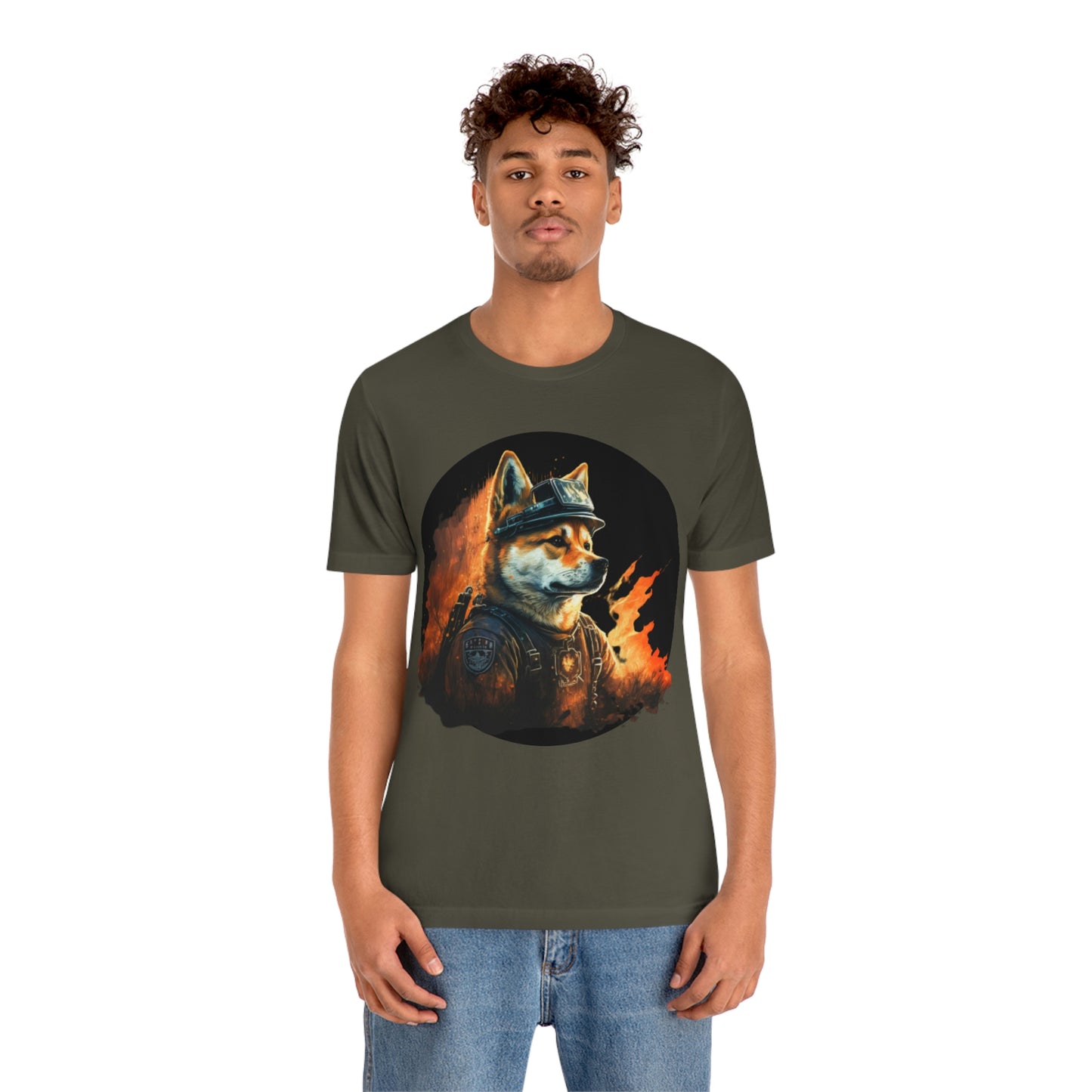 Shiba Inu Firefighter T-Shirt | Support Our Brave First Responders | Soft Cotton Tee with High-Quality Print