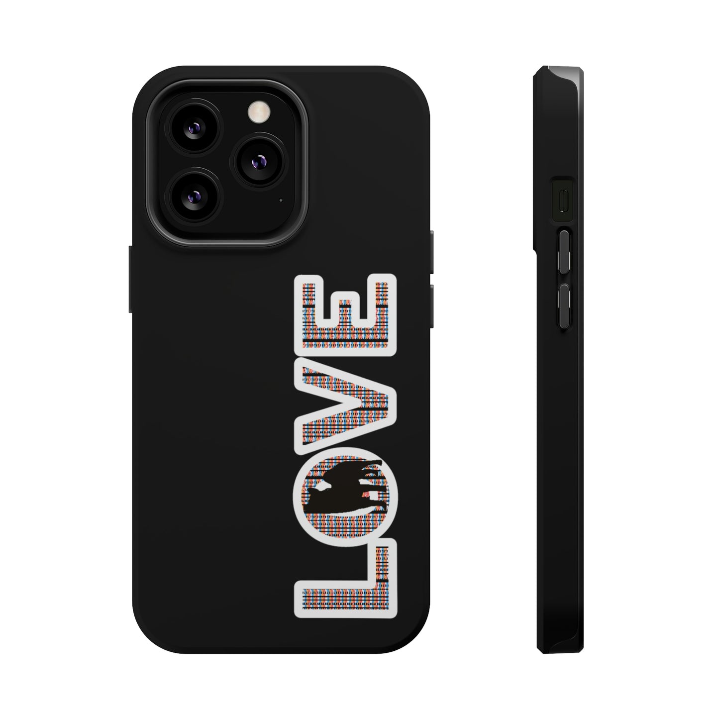 Shiba Inu Phone Case - "LOVE" design - Stylish iPhone, Shiba Love Design MagSafe Phone Case - Dual Layer Protection for iPhone Tough Cases