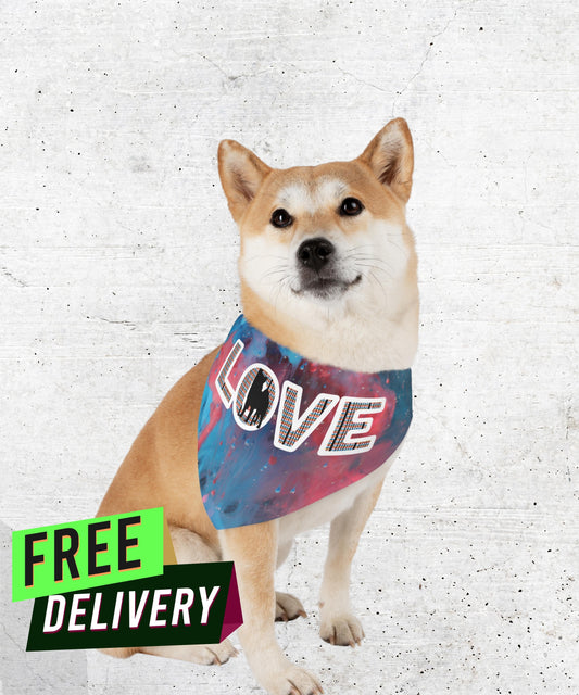 Shiba Inu Pet Bandana - Love Shiba Design Pet Bandana Collar - Durable, Washable, and Fun for All Pets! Great Shiba Inu Gift