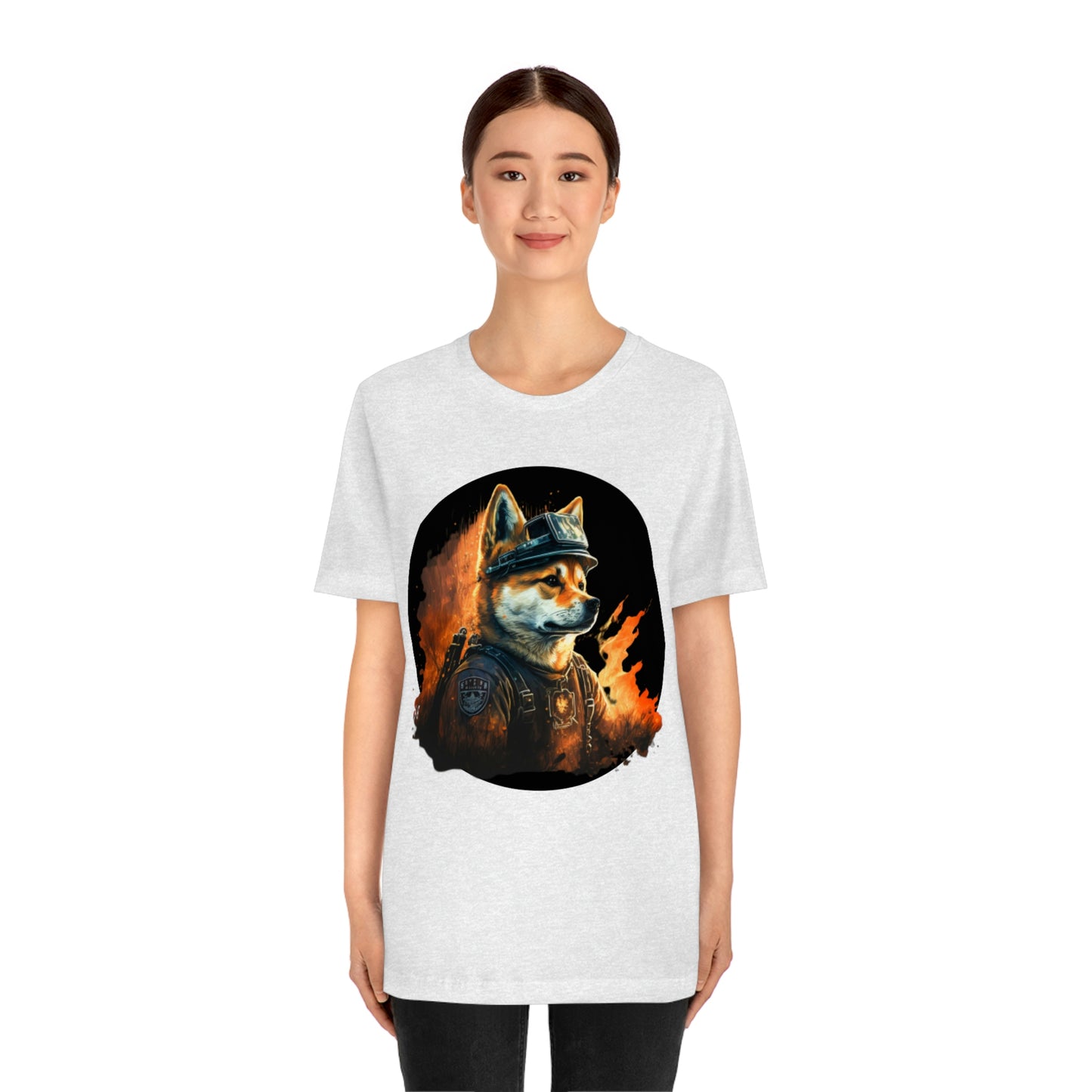 Shiba Inu Firefighter T-Shirt | Support Our Brave First Responders | Soft Cotton Tee with High-Quality Print