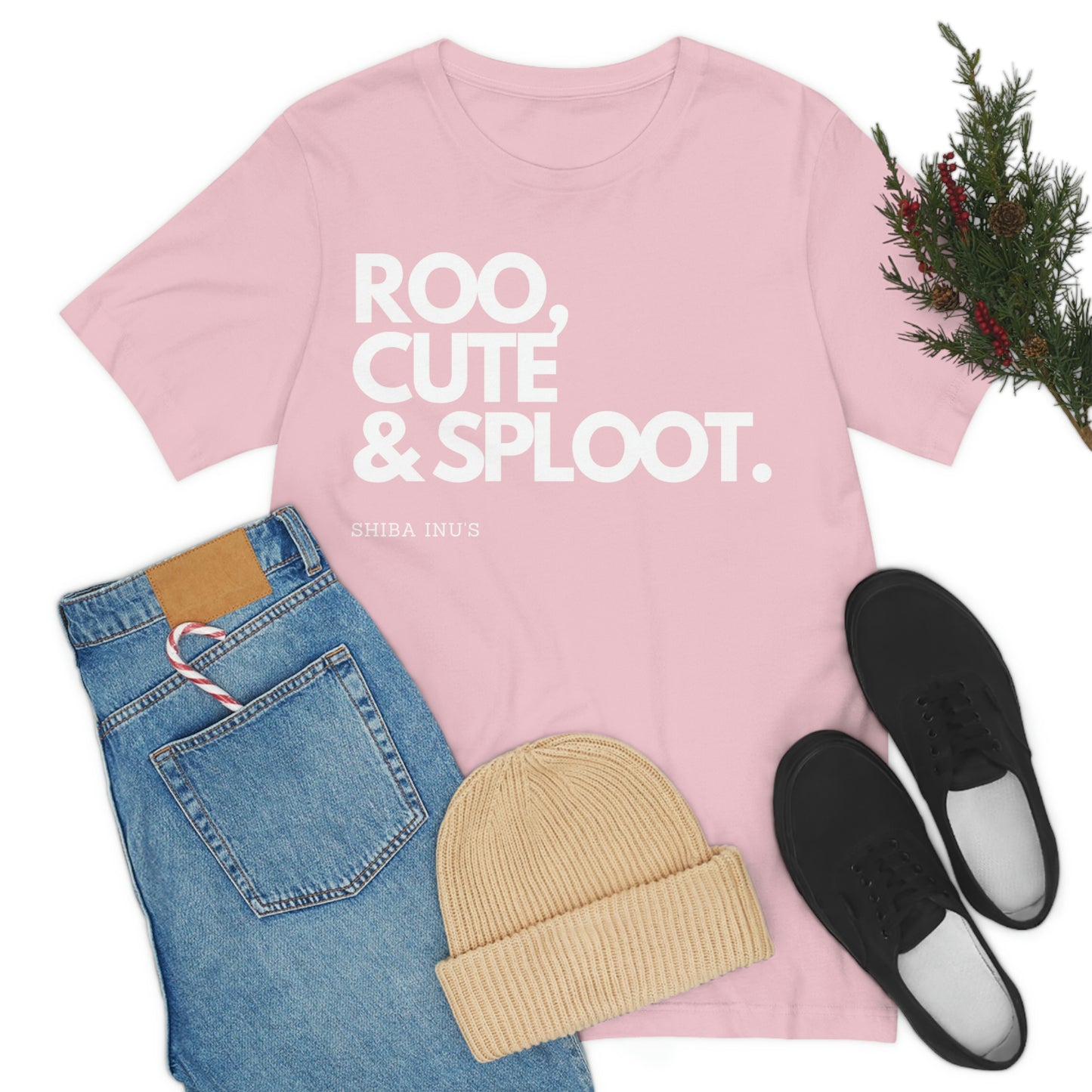 Roo, Cute & Sploot | White Ink | Unisex Jersey Short Sleeve Tee