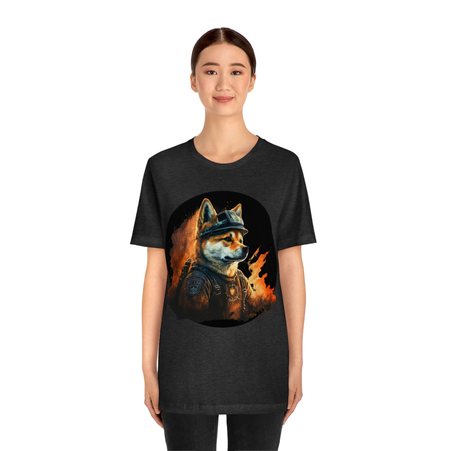 Shiba Inu Firefighter T-Shirt | Support Our Brave First Responders | Soft Cotton Tee with High-Quality Print