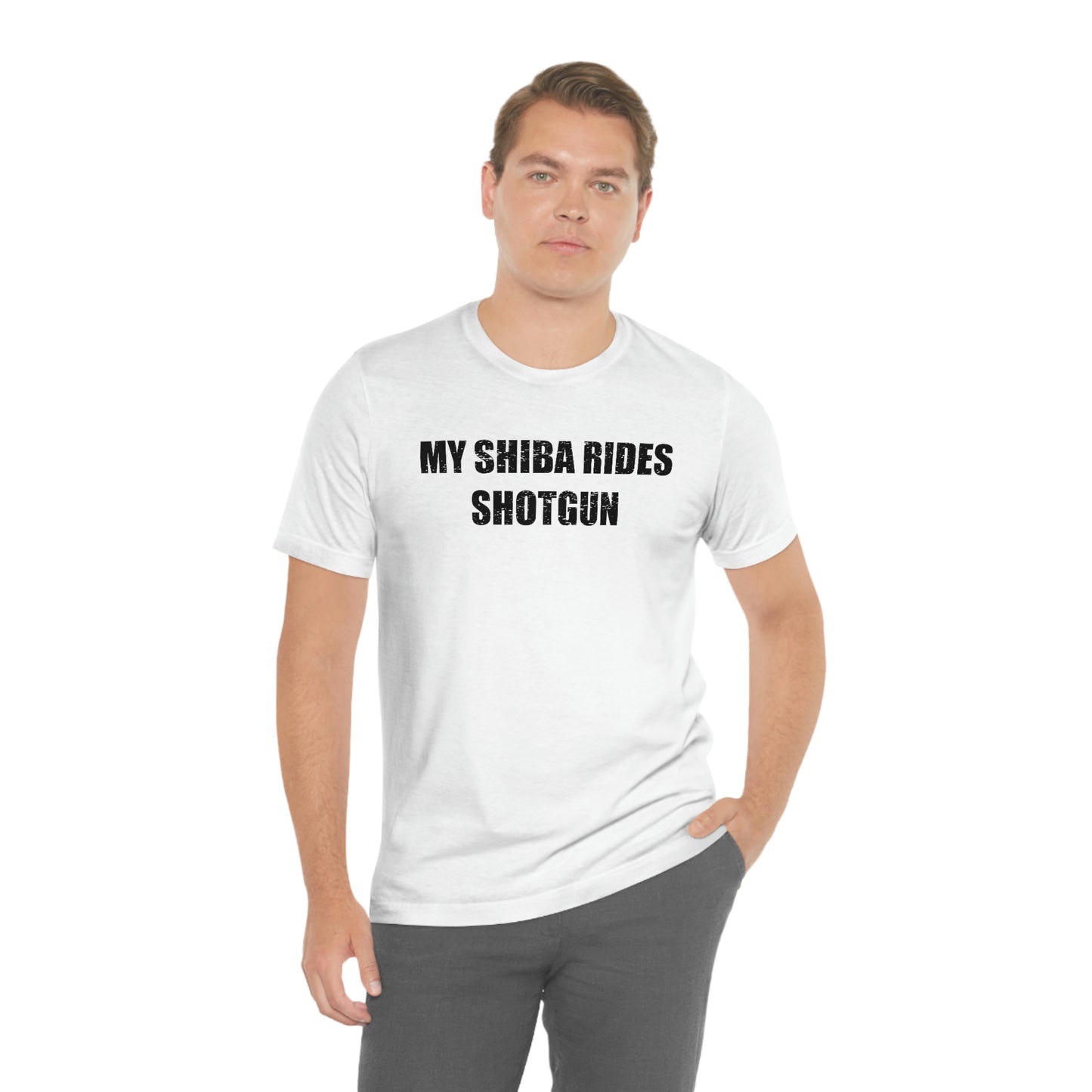 My Shiba Rides Shotgun: Soft Cotton & Quality Print Shiba Inu Pet T-shirt