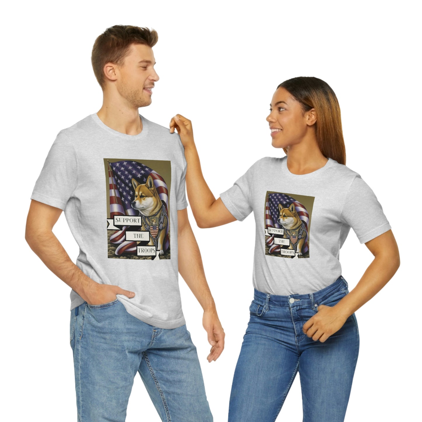 Patriotic Shiba Inu Soldier T-Shirt | American Flag and Support the Troops | Shiba Inu Tee with High-Quality Print