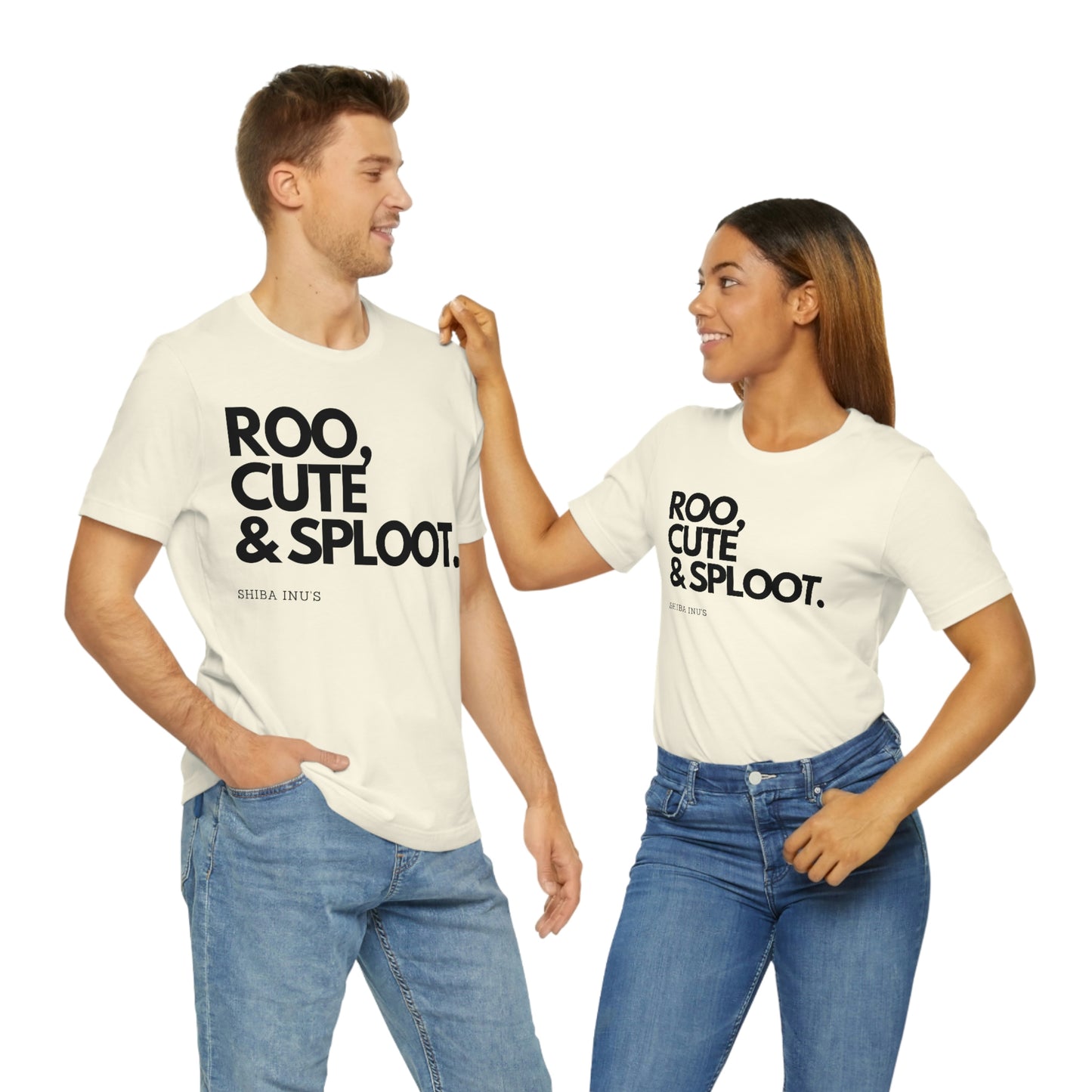 Roo, Cute & Sploot | Black Ink | Unisex Jersey Short Sleeve Tee