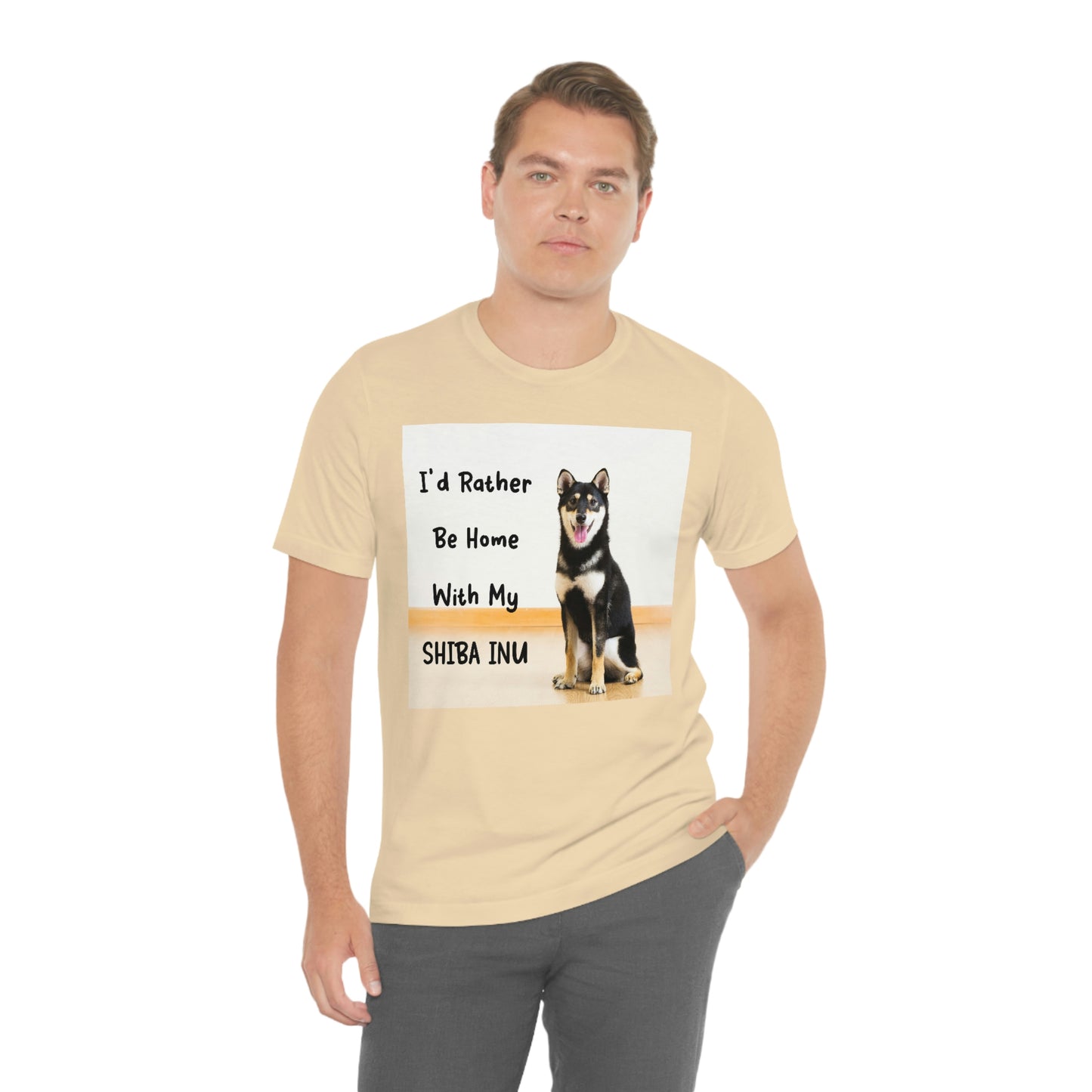 'I'd Rather Be Home with my Shiba' | Unisex Jersey Short Sleeve Tee