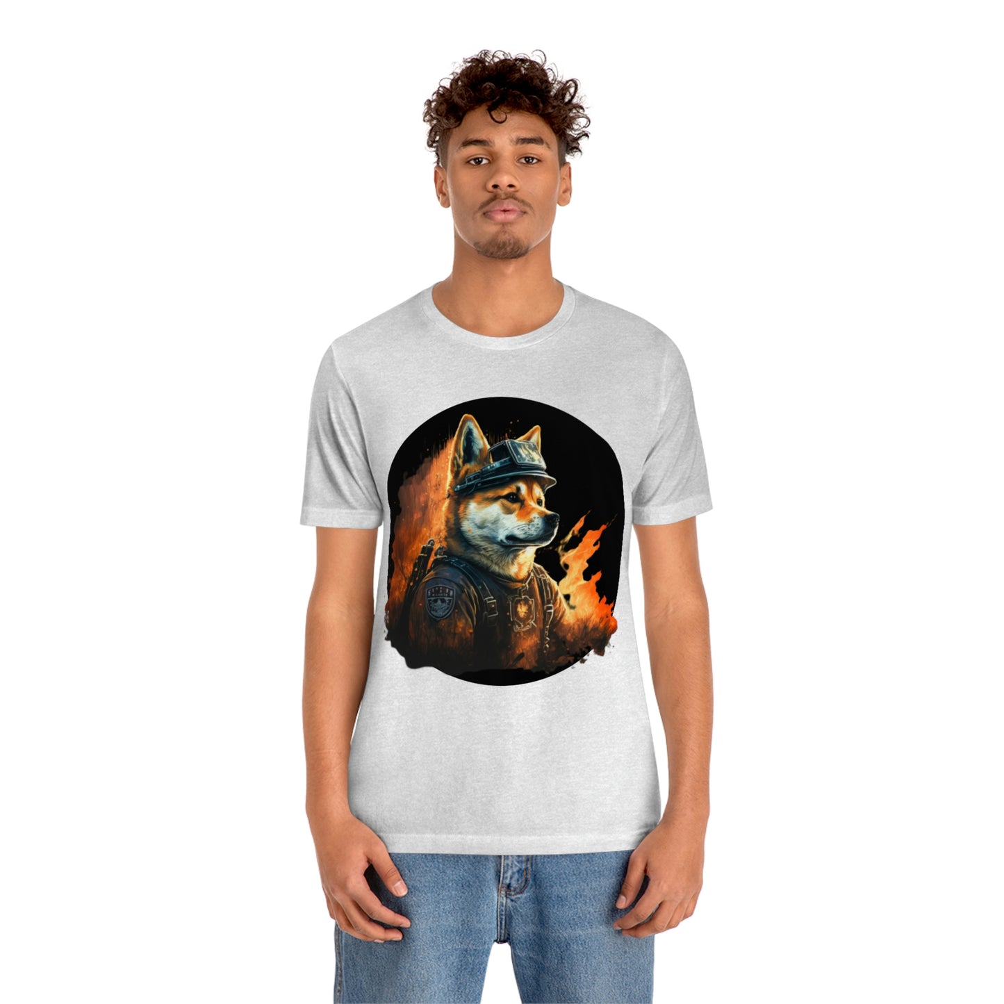 Shiba Inu Firefighter T-Shirt | Support Our Brave First Responders | Soft Cotton Tee with High-Quality Print