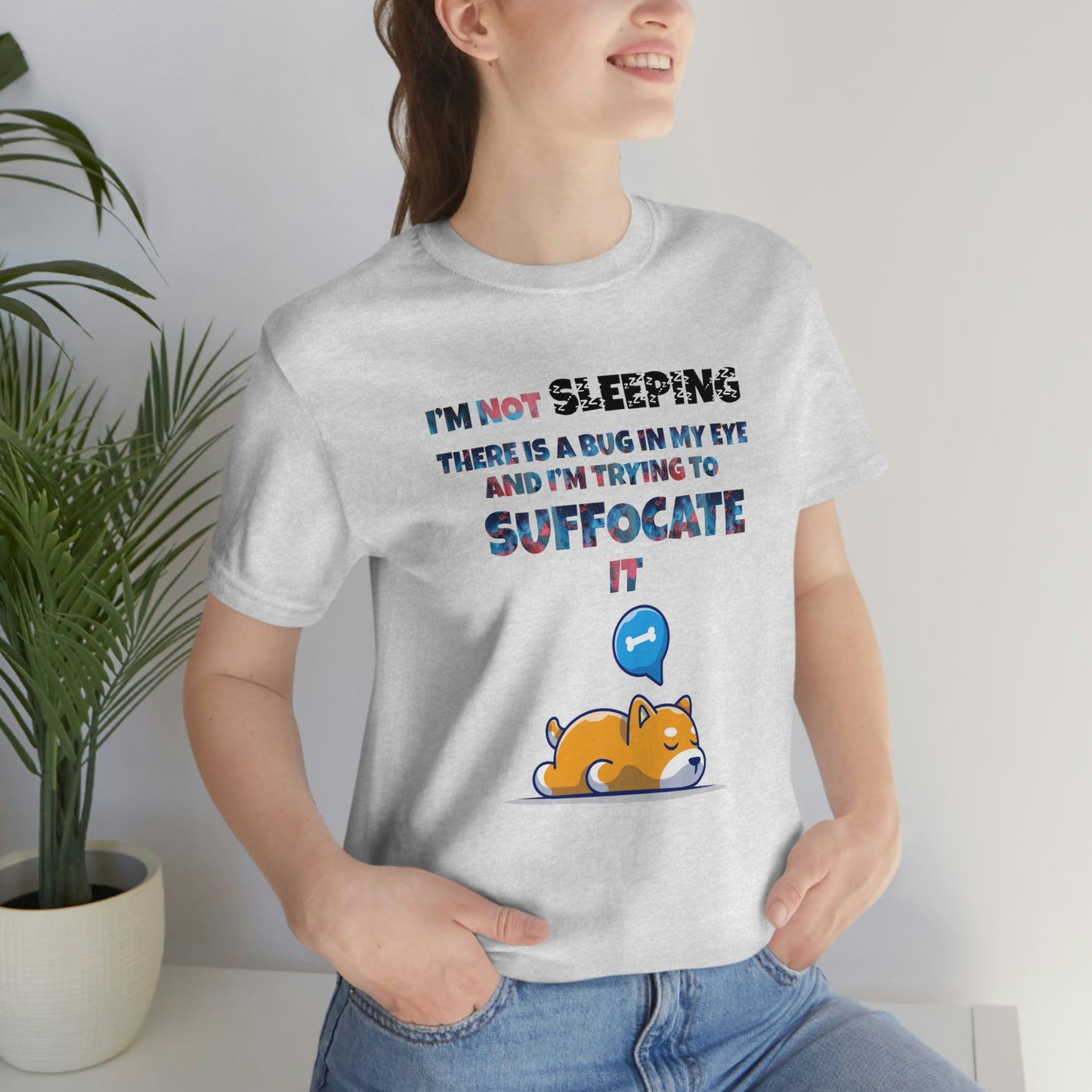 Shiba Inu Funny T-Shirt - "I'm Not Sleeping" - Comfortable Fit, Unique Pet Shiba Inu Design - Great Shiba Inu Lover Gift