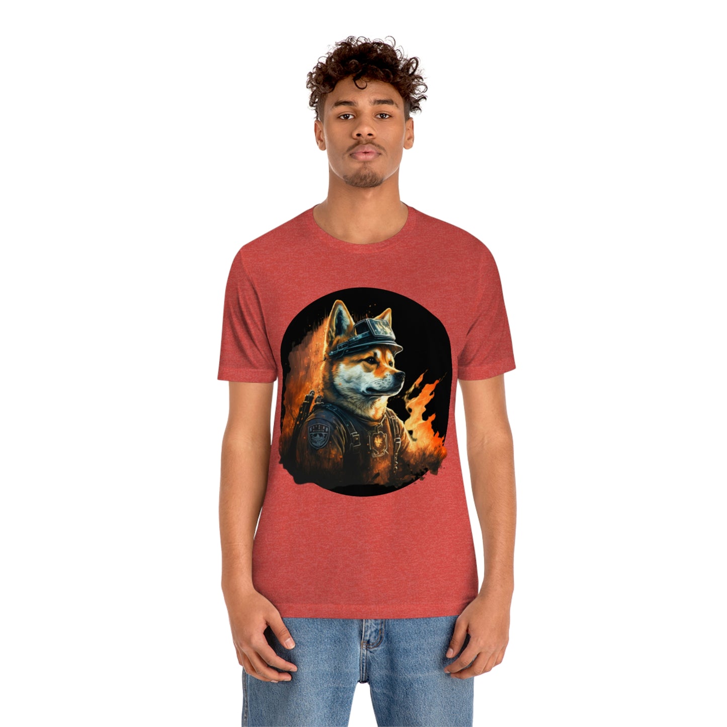 Shiba Inu Firefighter T-Shirt | Support Our Brave First Responders | Soft Cotton Tee with High-Quality Print