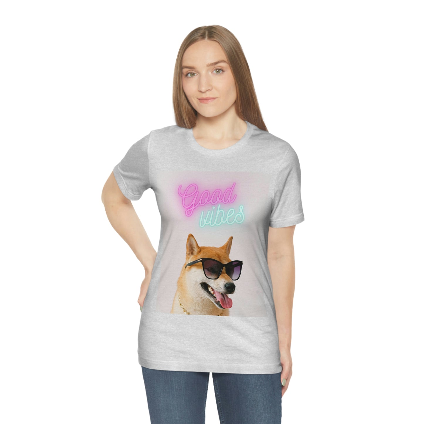 Good Vibes | Shiba Inu | Unisex Jersey Short Sleeve Tee