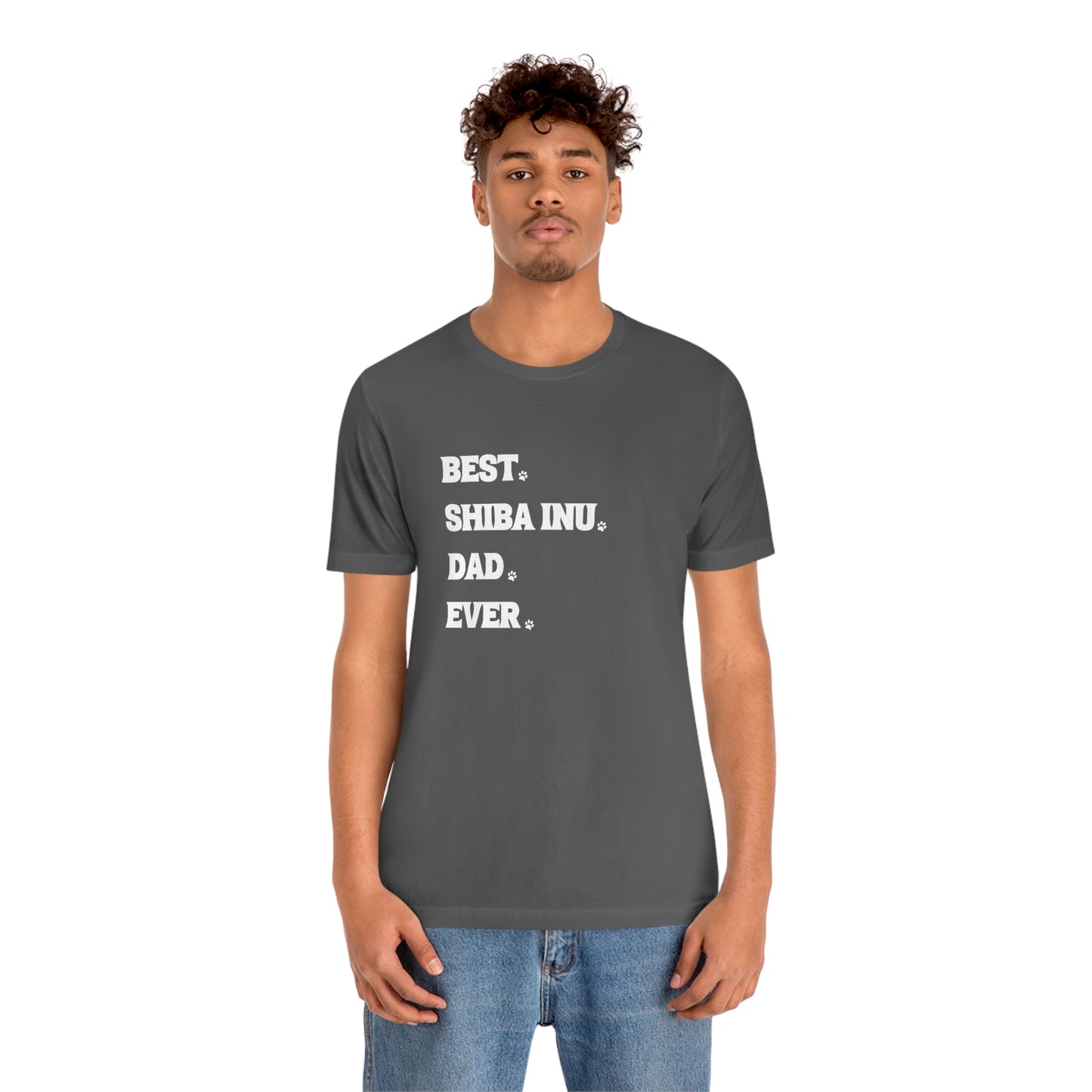 "Best Shiba Inu Dad Ever" Unisex T-Shirt - Minimalistic Style, Soft Cotton, Ribbed Collar, Durable Fit, Quality Print