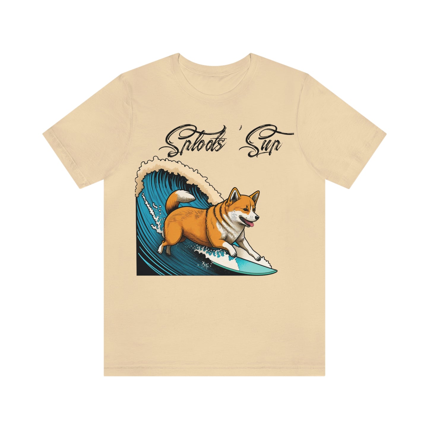 Sploots 'Sup Surfin' Shiba Inu | Black Ink | Short Sleeve Tee