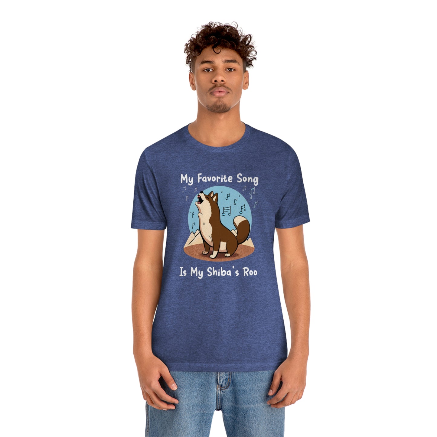 My Favorite Song - White Ink | Dk Brown Shiba Inu | Unisex Jersey Short Sleeve Tee