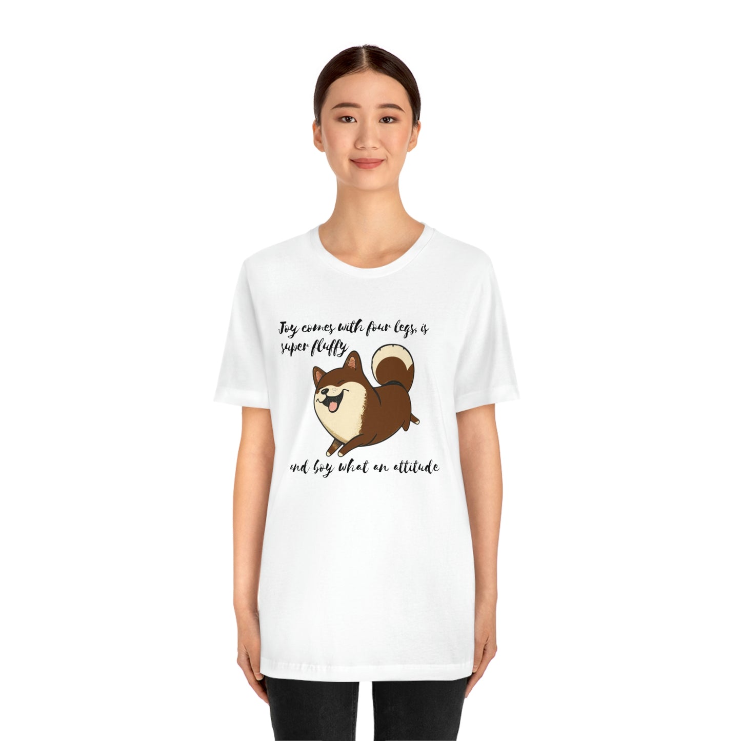 Boy What an Attitude | Dk Brown Shiba Inu | Unisex Jersey Short Sleeve Tee