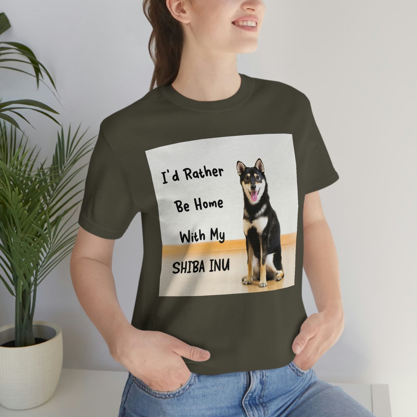 'I'd Rather Be Home with my Shiba' | Unisex Jersey Short Sleeve Tee