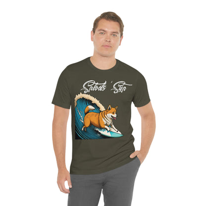 Sploots 'Sup Surfin' Shiba Inu | White Ink | Short Sleeve Tee