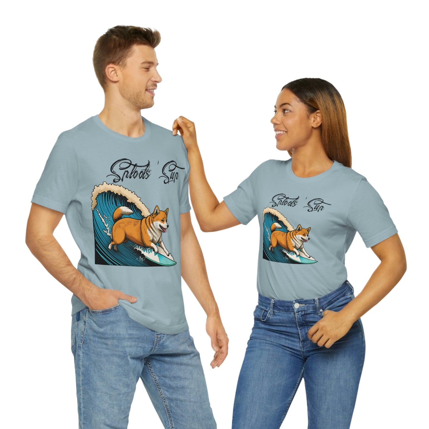 Sploots 'Sup Surfin' Shiba Inu | Black Ink | Short Sleeve Tee