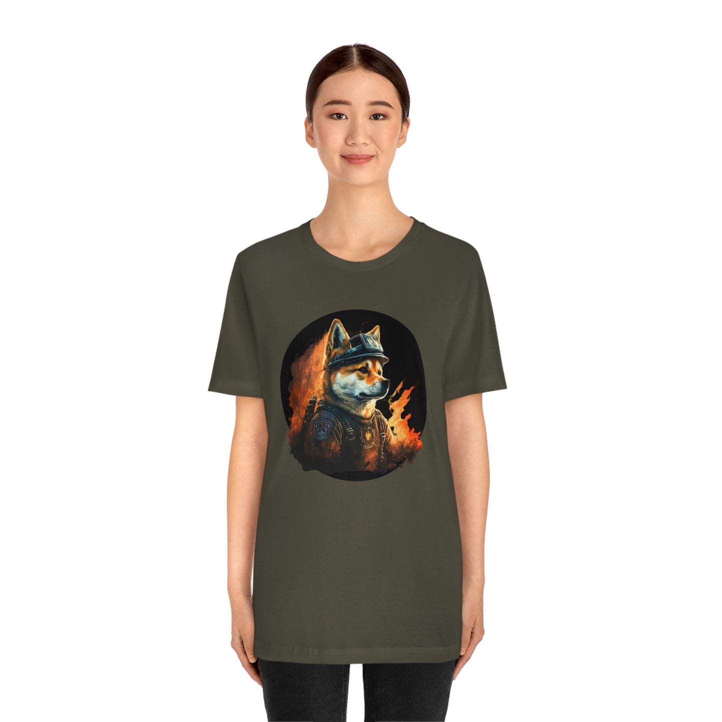 Shiba Inu Firefighter T-Shirt | Support Our Brave First Responders | Shiba Inu Tee with High-Quality Print