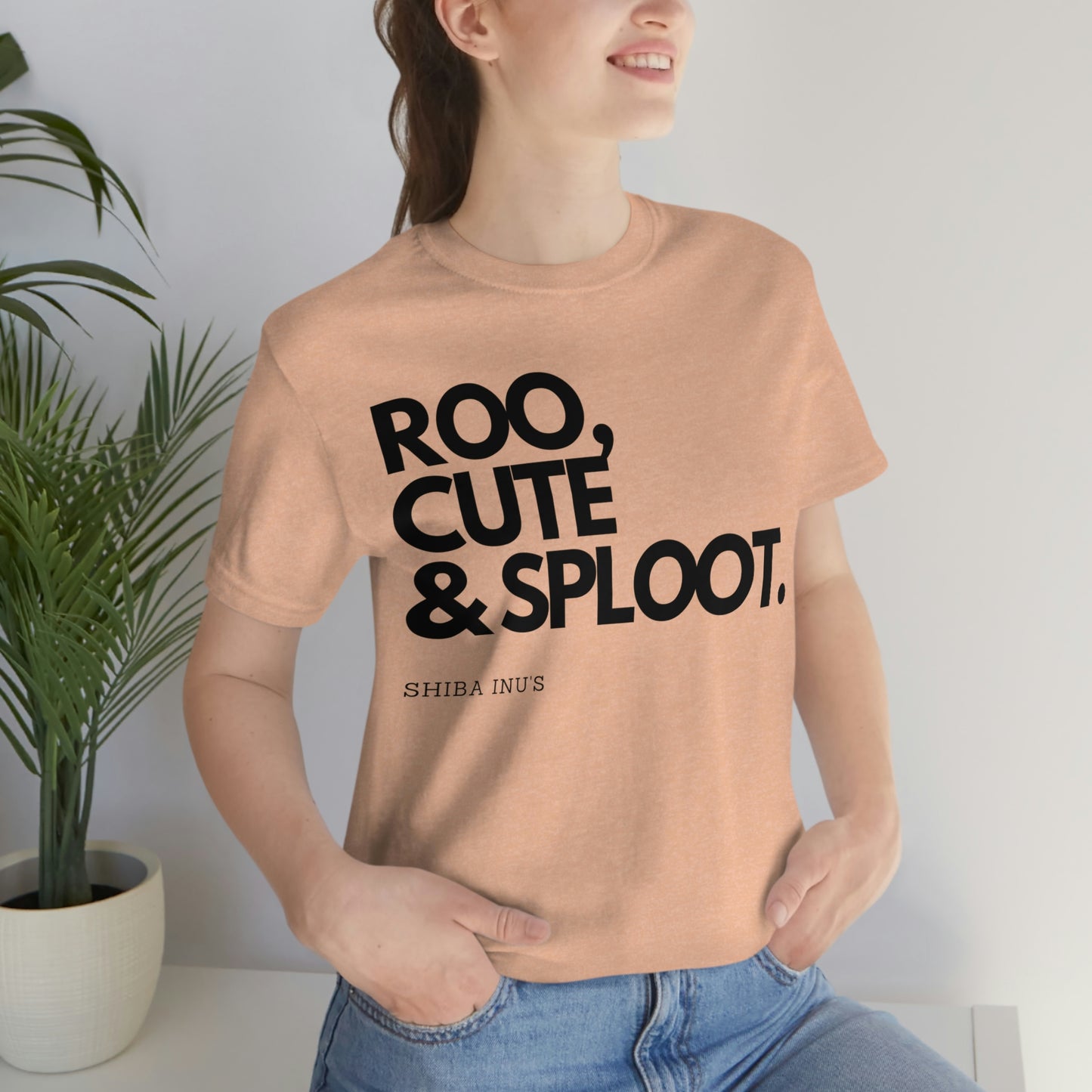 Roo, Cute & Sploot | Black Ink | Unisex Jersey Short Sleeve Tee