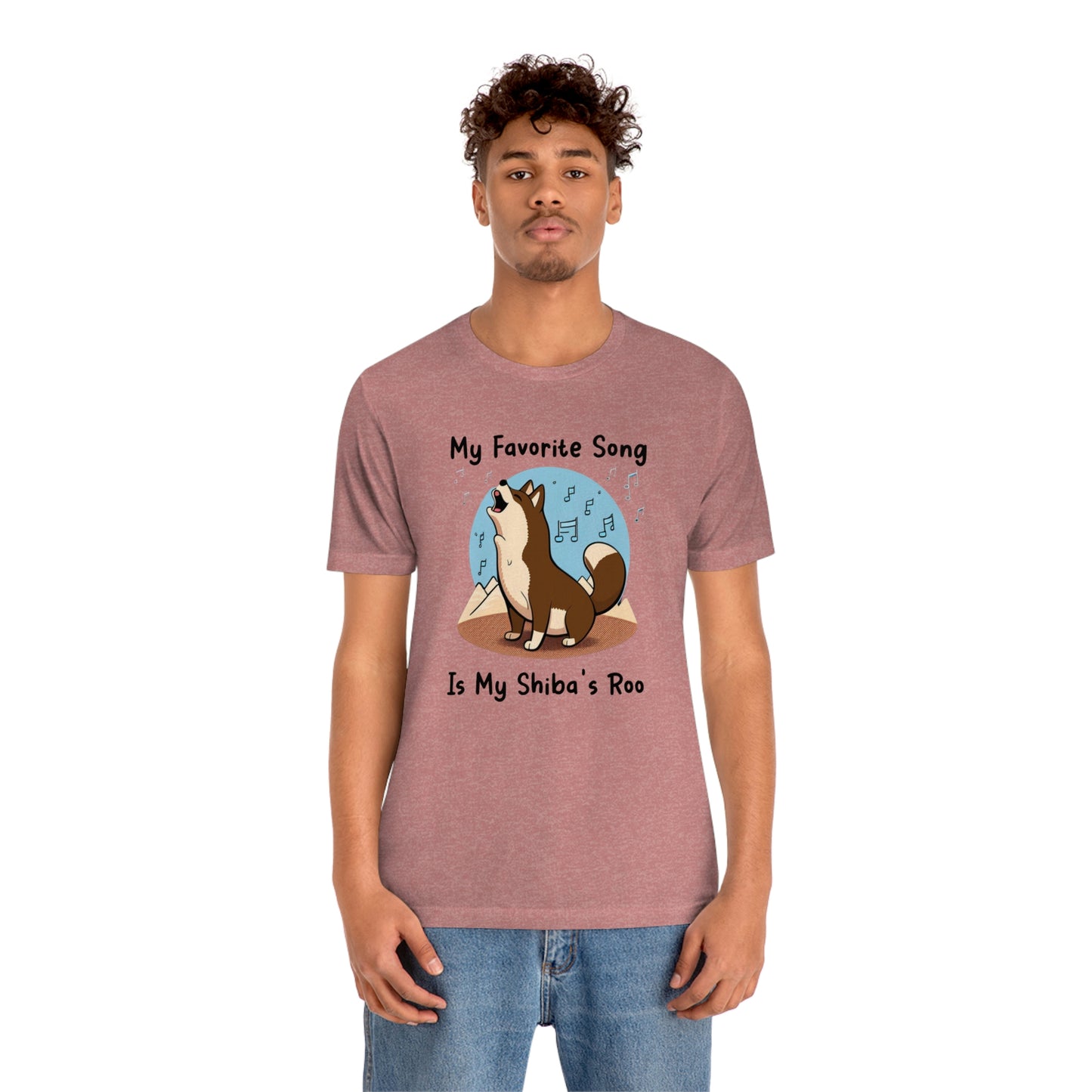 My Favorite Song - Black Ink | Dk Brown Shiba Inu | Unisex Jersey Short Sleeve Tee