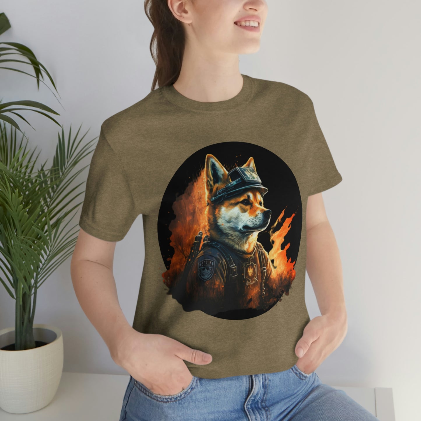 Shiba Inu Firefighter T-Shirt | Support Our Brave First Responders | Soft Cotton Tee with High-Quality Print