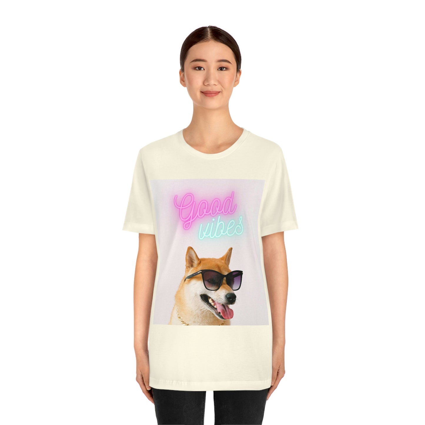 Good Vibes | Shiba Inu | Unisex Jersey Short Sleeve Tee