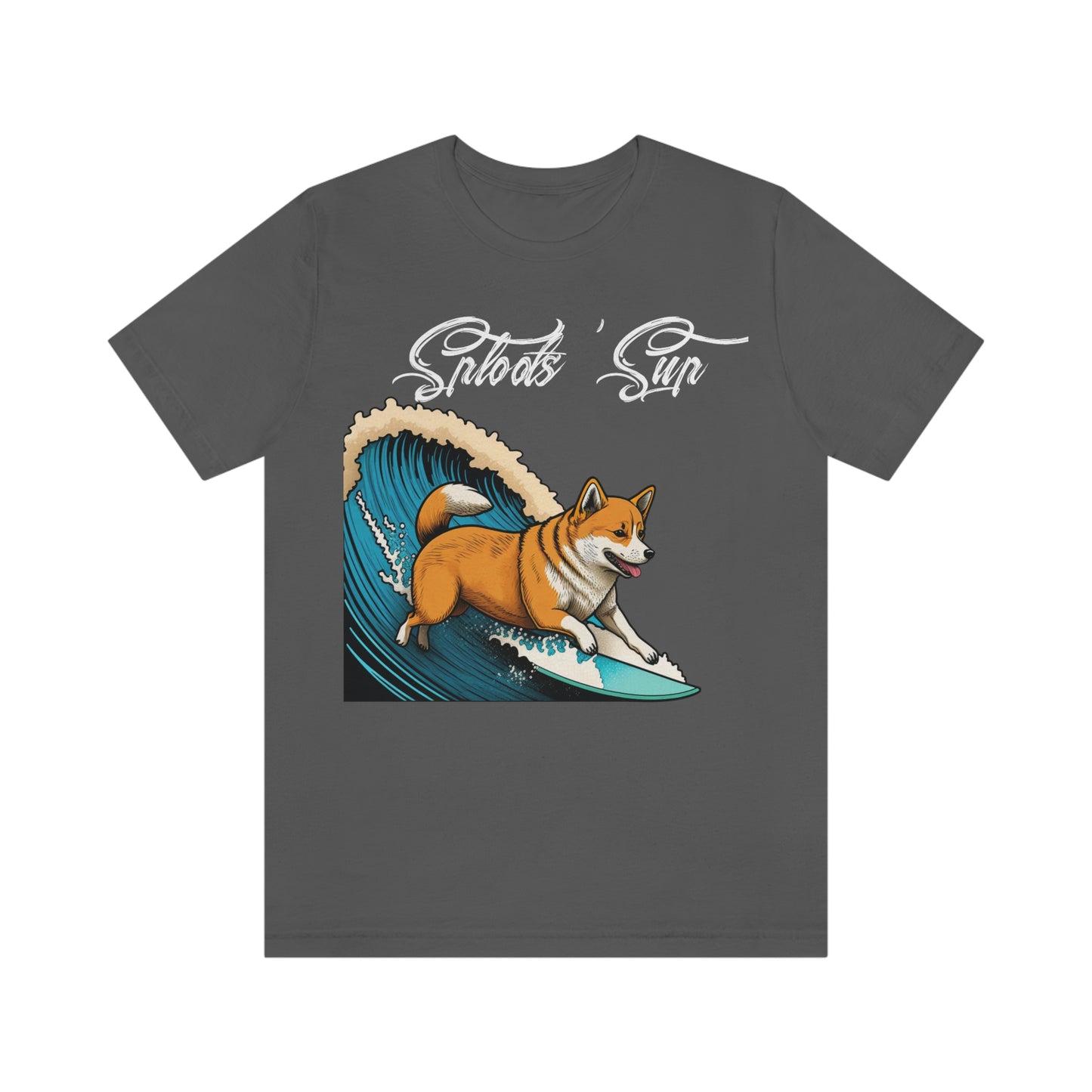 Sploots 'Sup Surfin' Shiba Inu | White Ink | Short Sleeve Tee