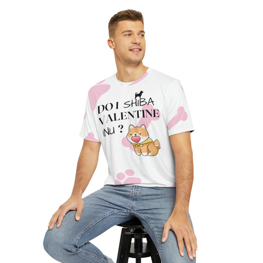 Do I Shiba Valentine Inu? - Men's Polyester Tee (AOP)