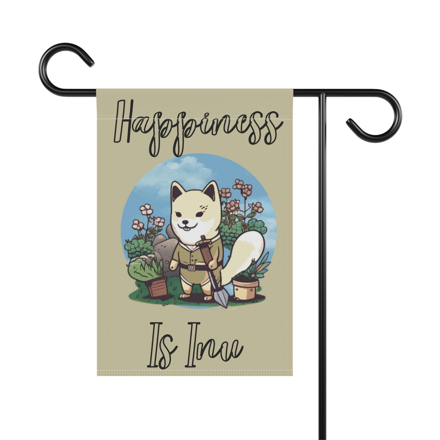 Cream Shiba Inu | Happiness | Garden & House Banner