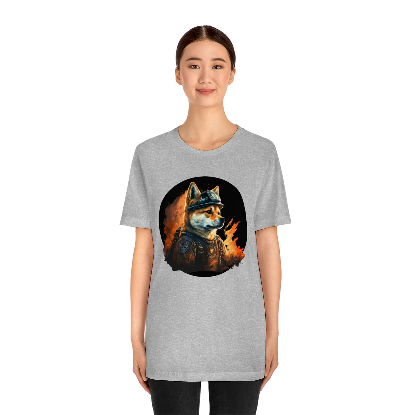 Shiba Inu Firefighter T-Shirt | Support Our Brave First Responders | Shiba Inu Tee with High-Quality Print