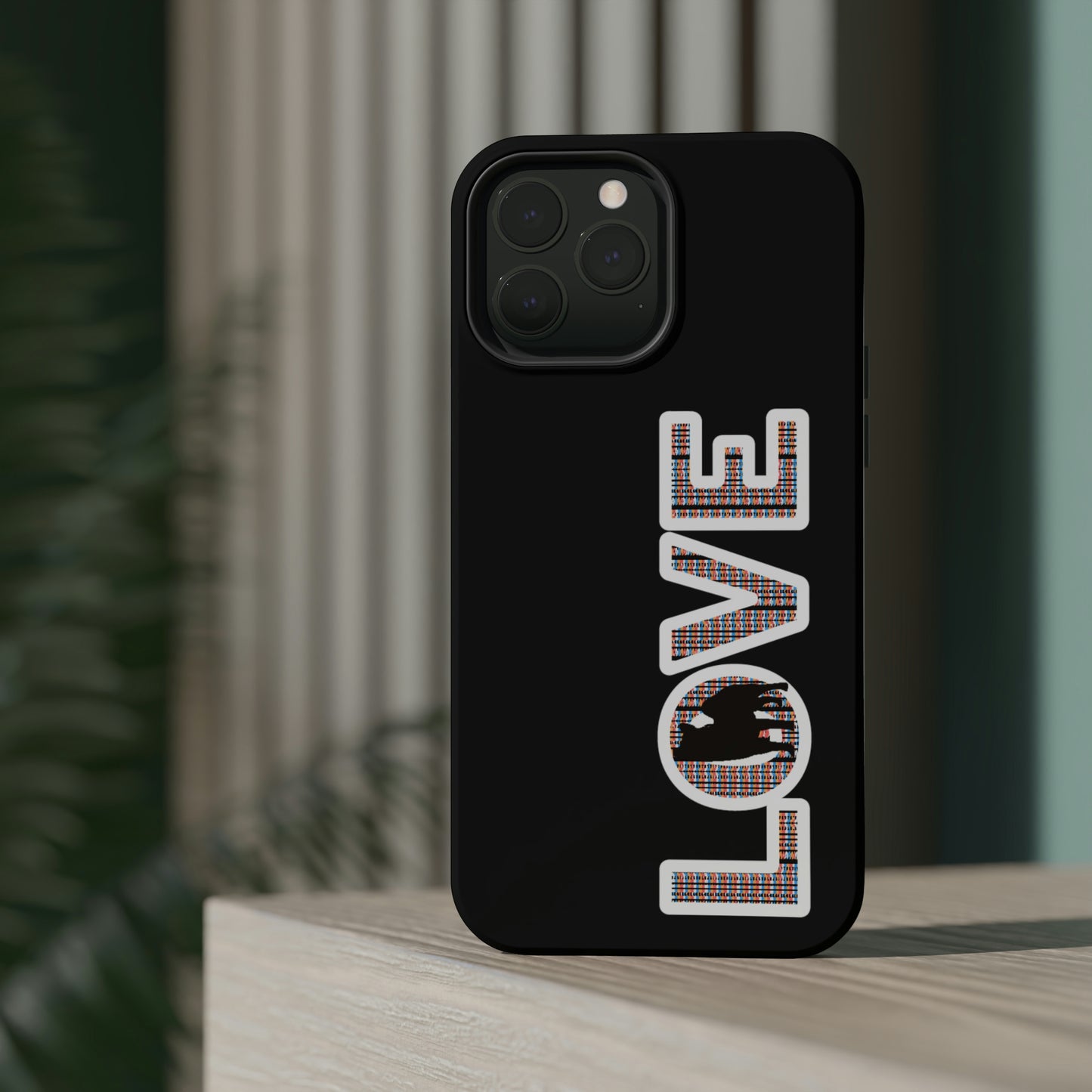 Shiba Inu Phone Case - "LOVE" design - Stylish iPhone, Shiba Love Design MagSafe Phone Case - Dual Layer Protection for iPhone Tough Cases