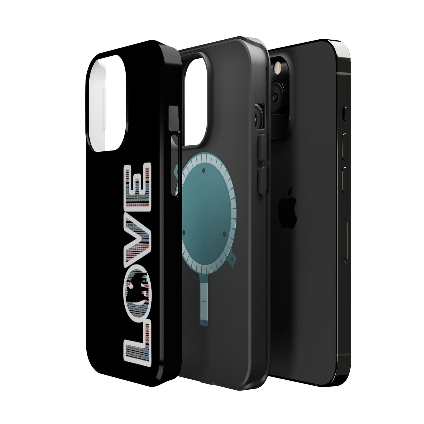 Shiba Inu Phone Case - "LOVE" design - Stylish iPhone, Shiba Love Design MagSafe Phone Case - Dual Layer Protection for iPhone Tough Cases