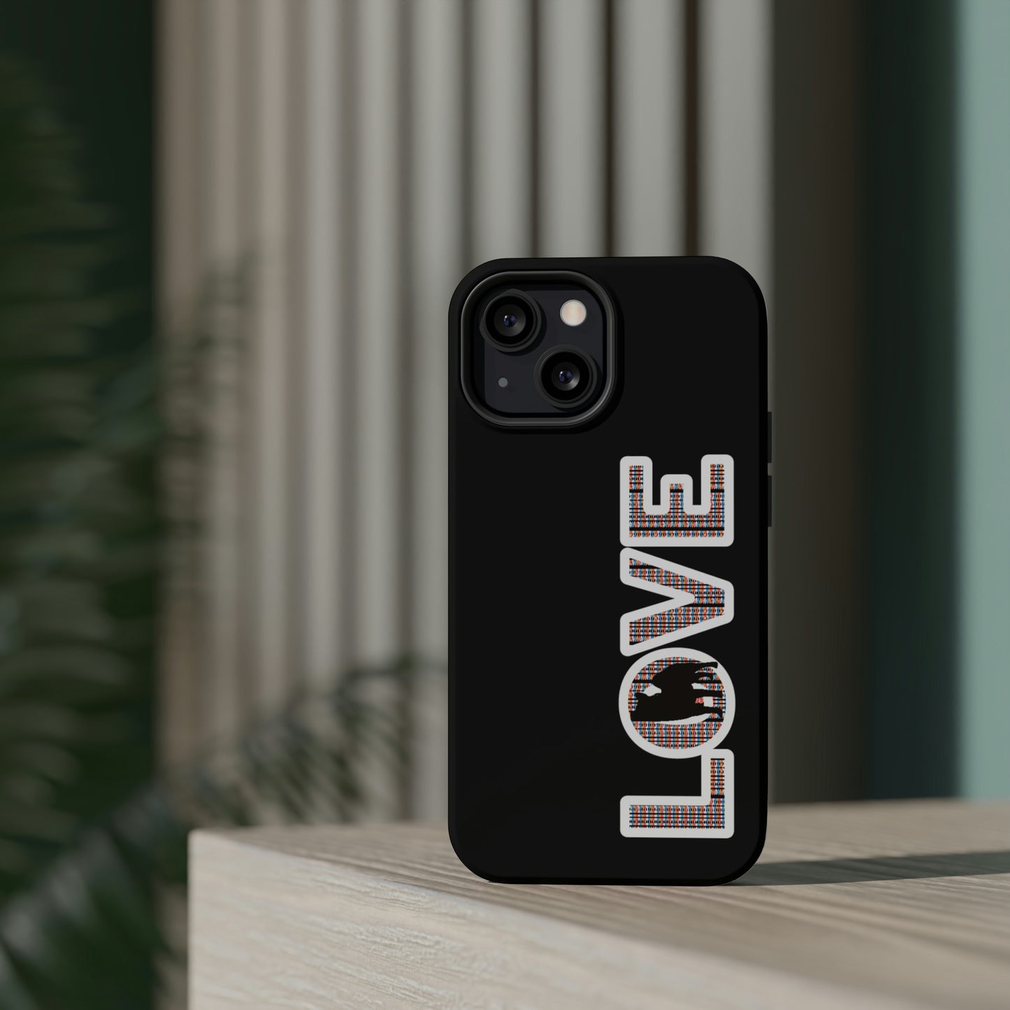 Shiba Inu Phone Case - "LOVE" design - Stylish iPhone, Shiba Love Design MagSafe Phone Case - Dual Layer Protection for iPhone Tough Cases