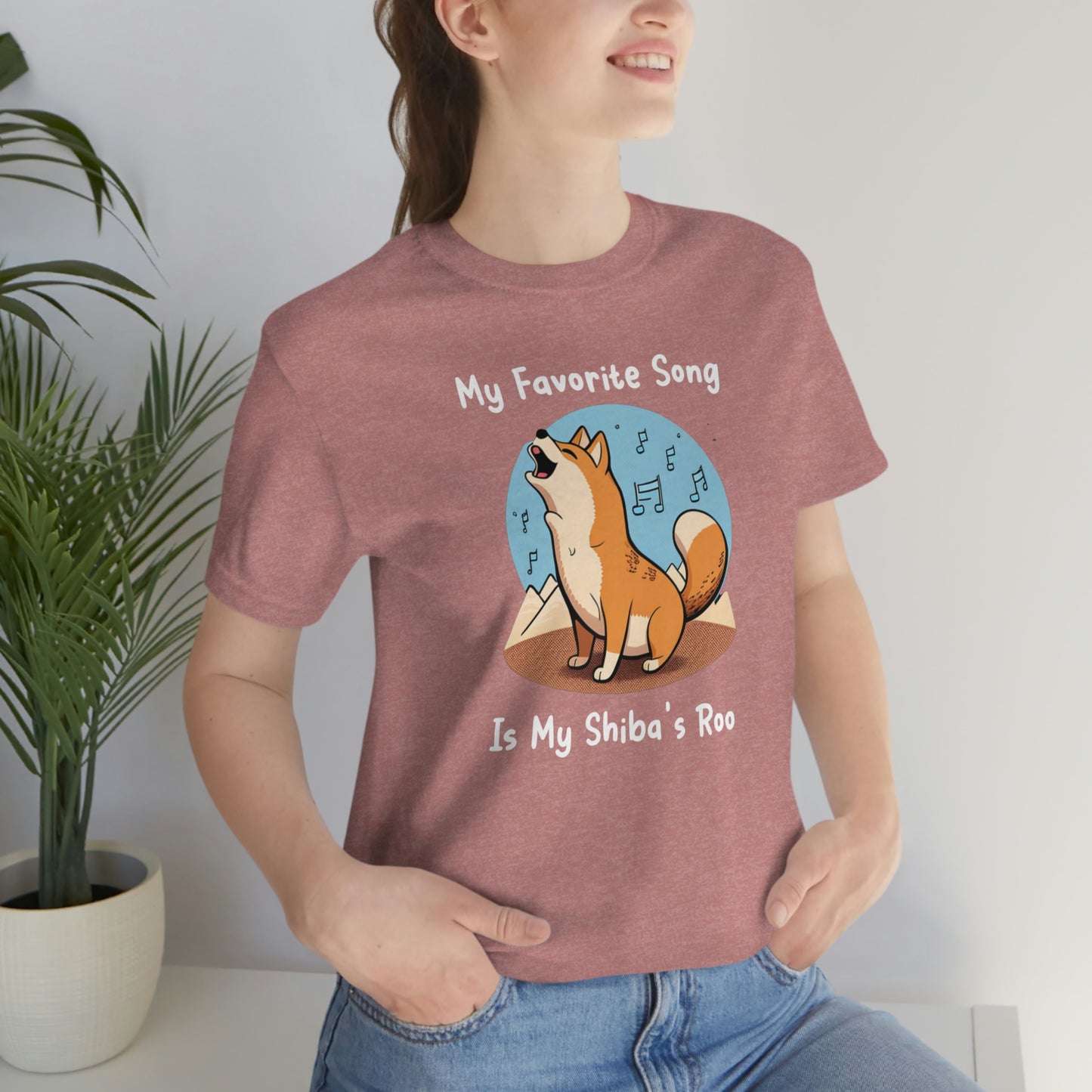 My Favorite Song - White Ink | Shiba Inu | Unisex Jersey Short Sleeve Tee