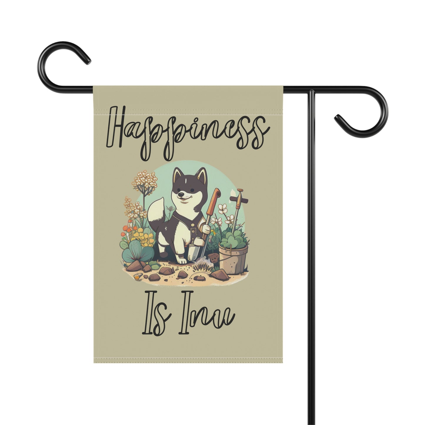 Brown Shiba | Happiness | Garden & House Banner