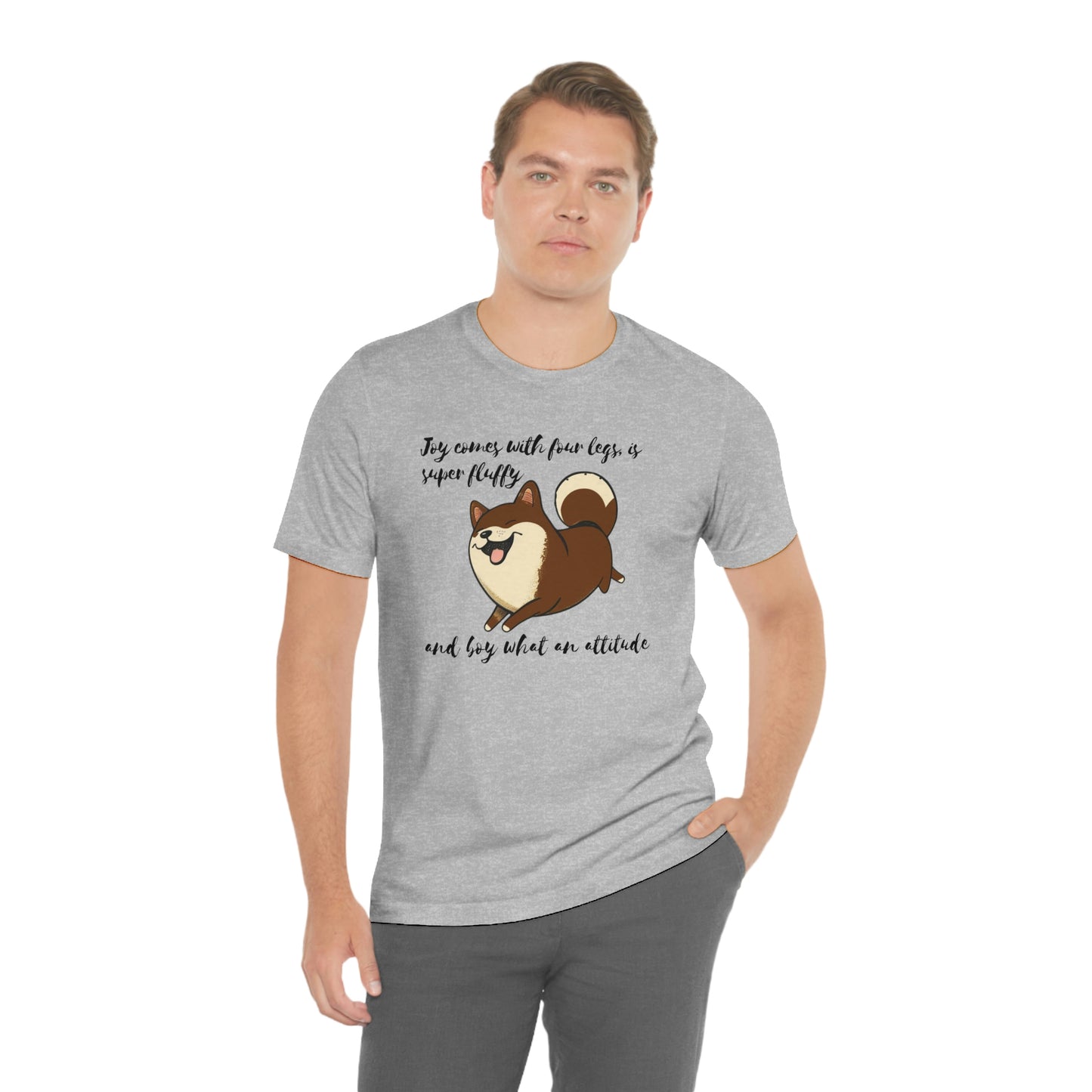 Boy What an Attitude | Dk Brown Shiba Inu | Unisex Jersey Short Sleeve Tee