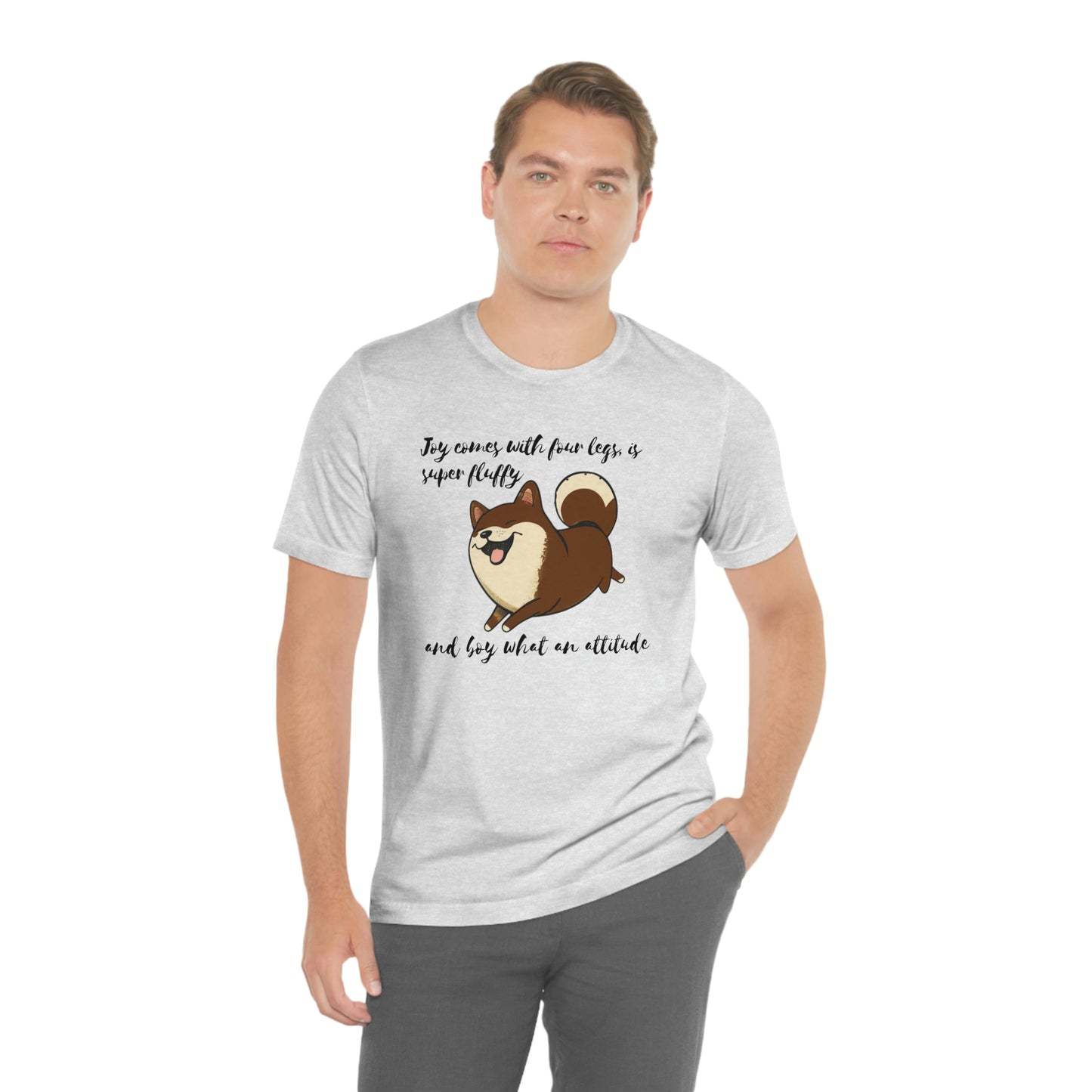 Boy What an Attitude | Dk Brown Shiba Inu | Unisex Jersey Short Sleeve Tee