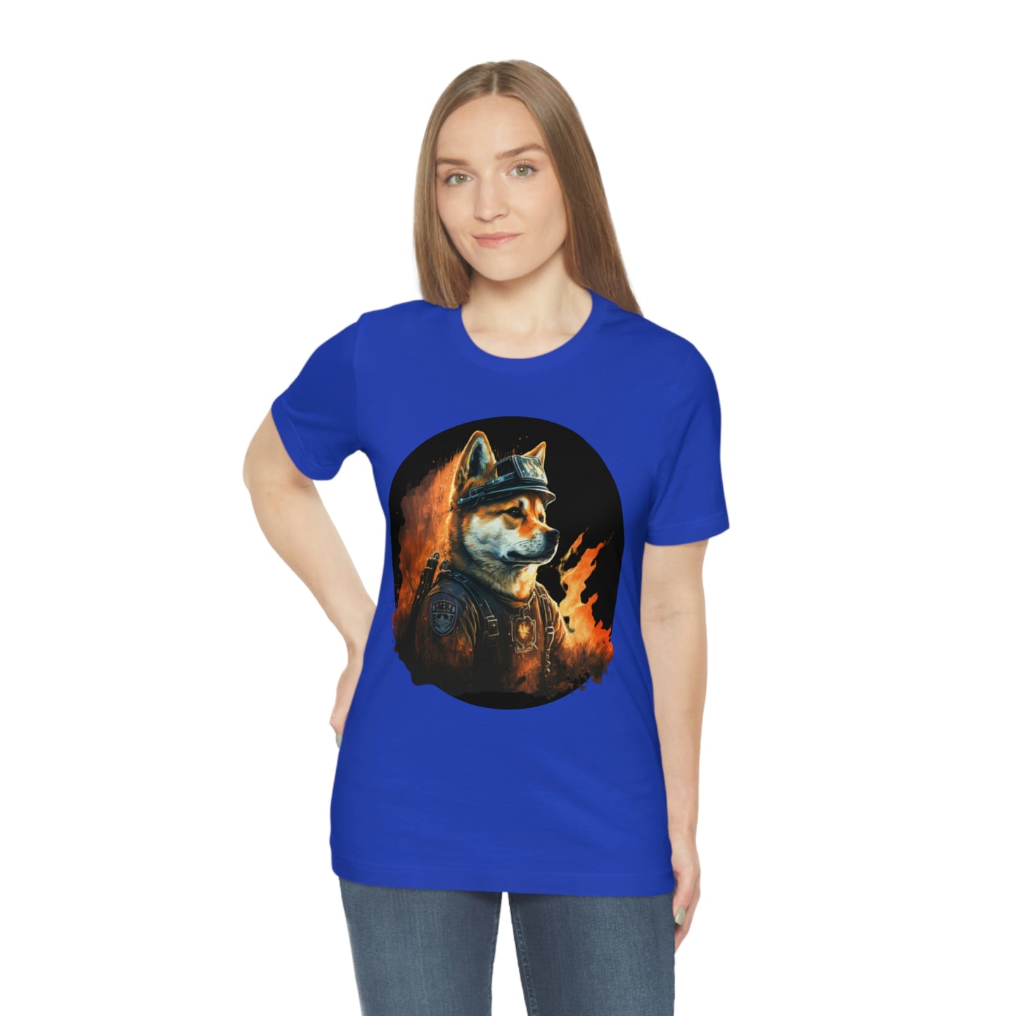 Shiba Inu Firefighter T-Shirt | Support Our Brave First Responders | Soft Cotton Tee with High-Quality Print