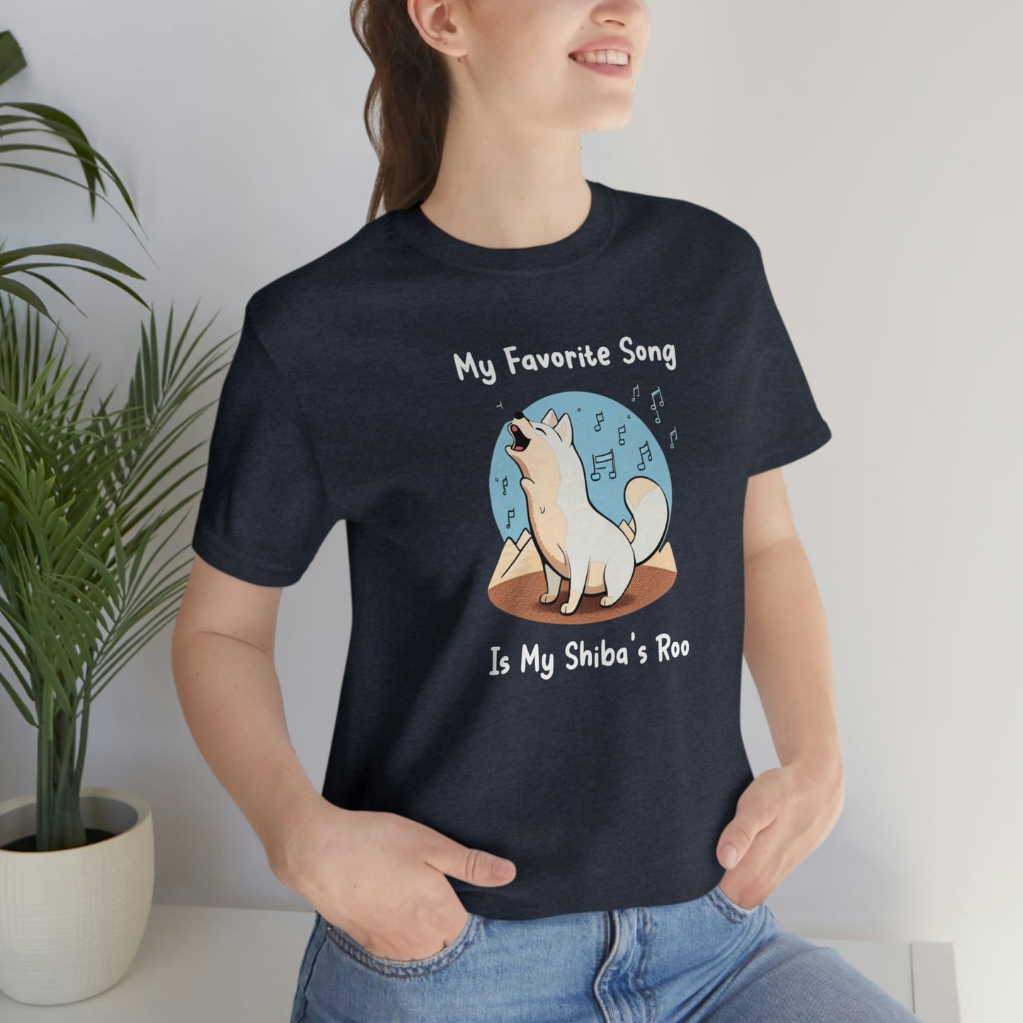 My Favorite Song - White Ink | Cream Shiba Inu | Unisex Jersey Short Sleeve Tee