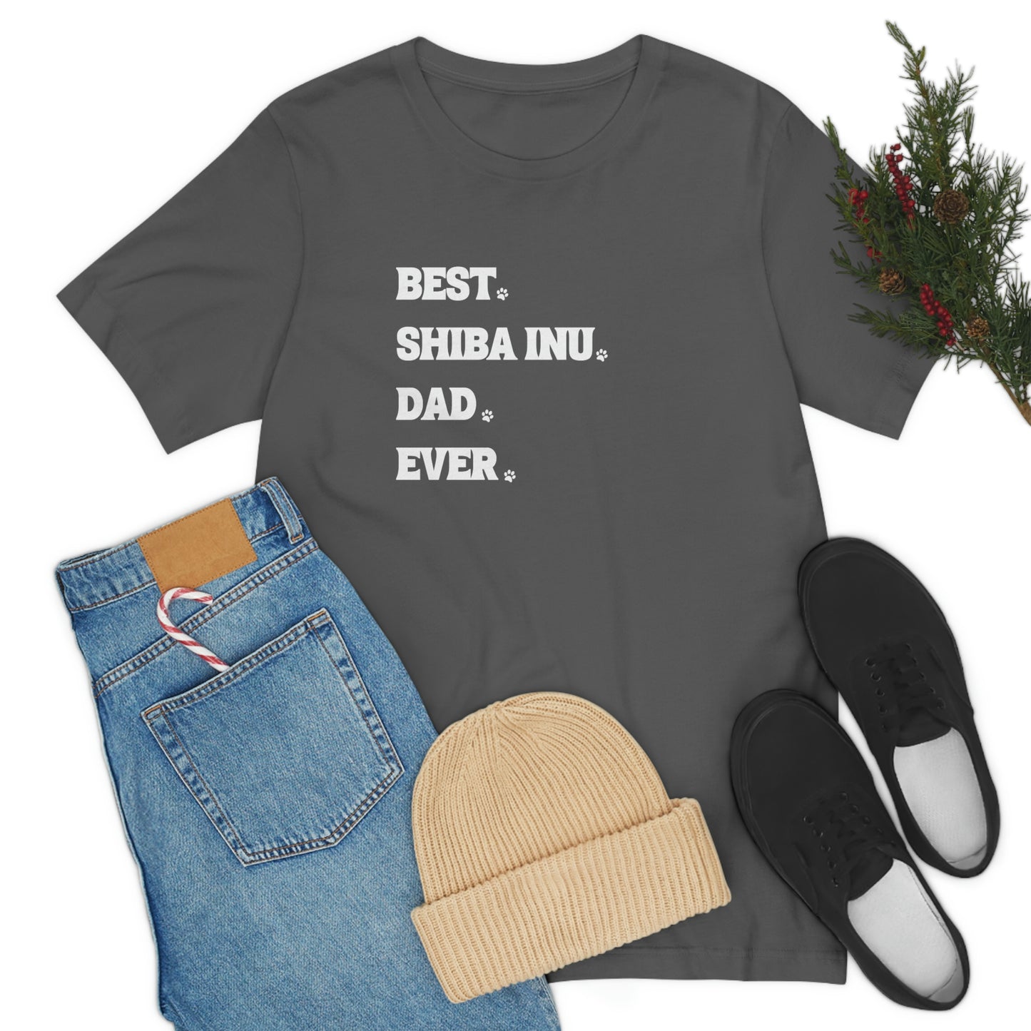 "Best Shiba Inu Dad Ever" Unisex T-Shirt - Minimalistic Style, Soft Cotton, Ribbed Collar, Durable Fit, Quality Print