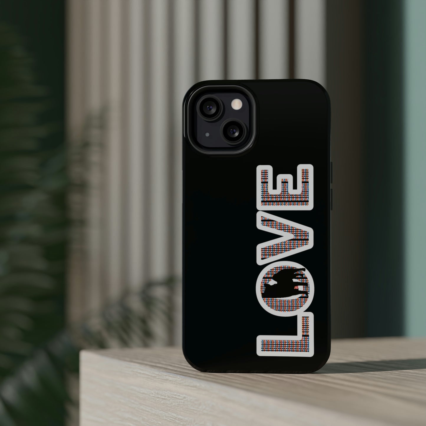 Shiba Inu Phone Case - "LOVE" design - Stylish iPhone, Shiba Love Design MagSafe Phone Case - Dual Layer Protection for iPhone Tough Cases