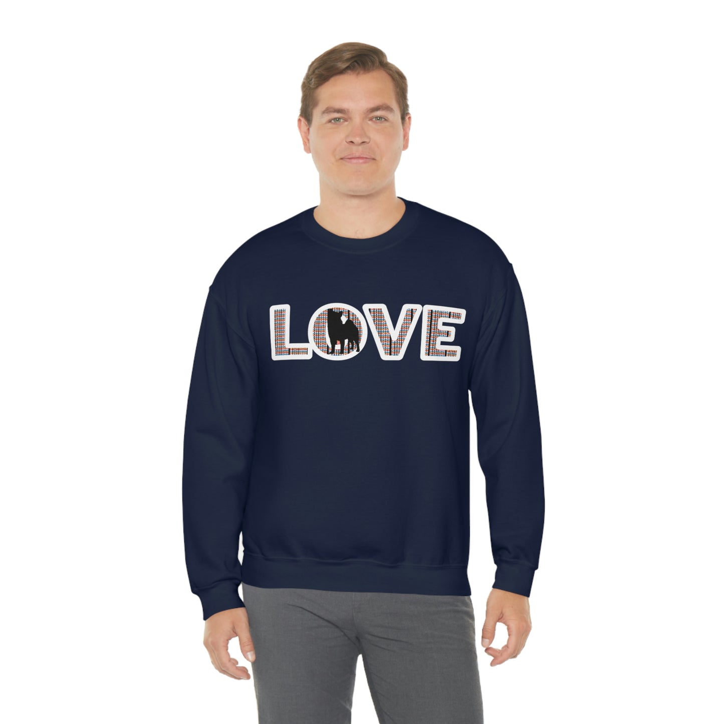 Shiba Inu Sweatshirt - 'LOVE' Shiba's Design - Crewneck Sweatshirt - Soft, Warm, and Stylish Great Warm Shiba Inu Gift for a Shiba Inu Lover