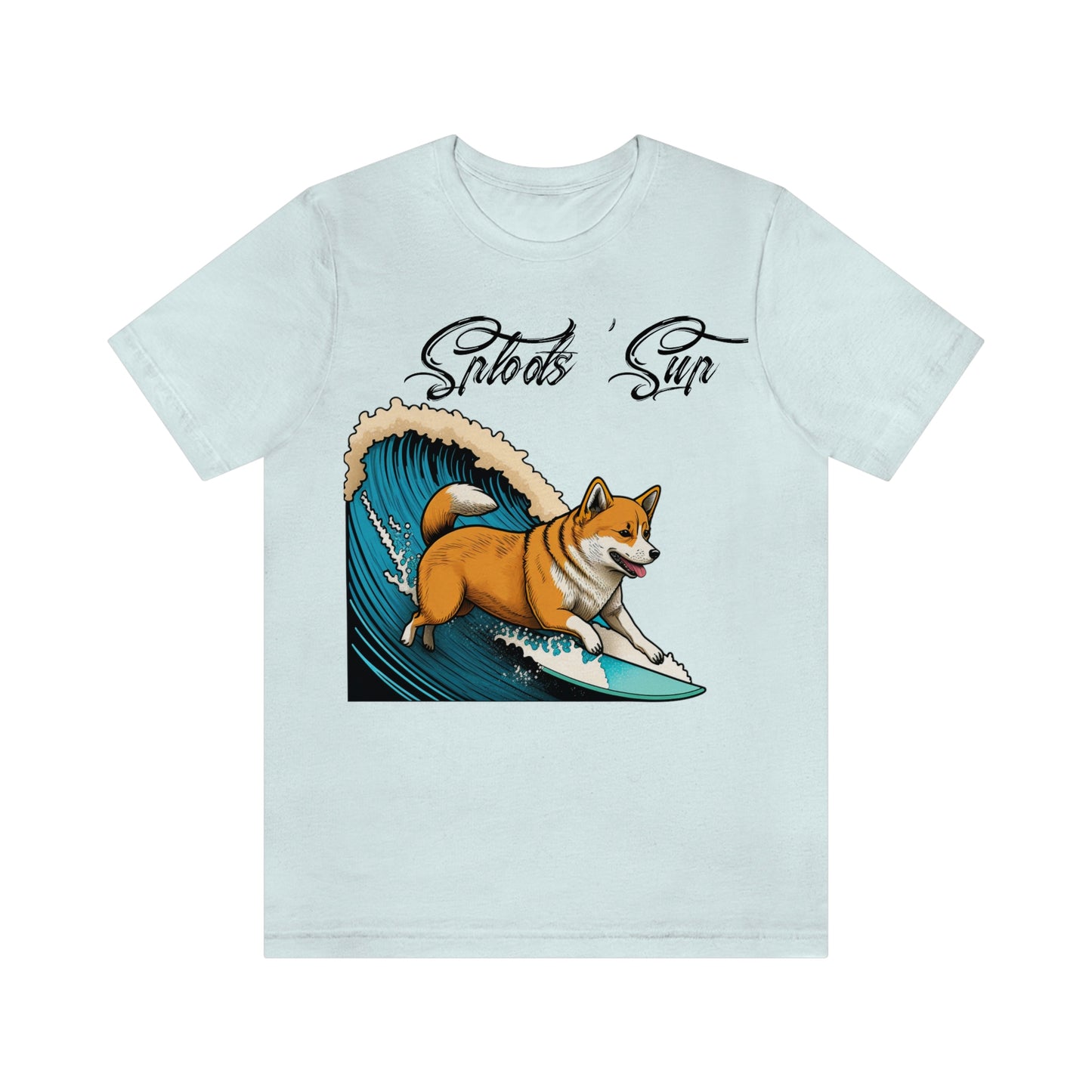 Sploots 'Sup Surfin' Shiba Inu | Black Ink | Short Sleeve Tee