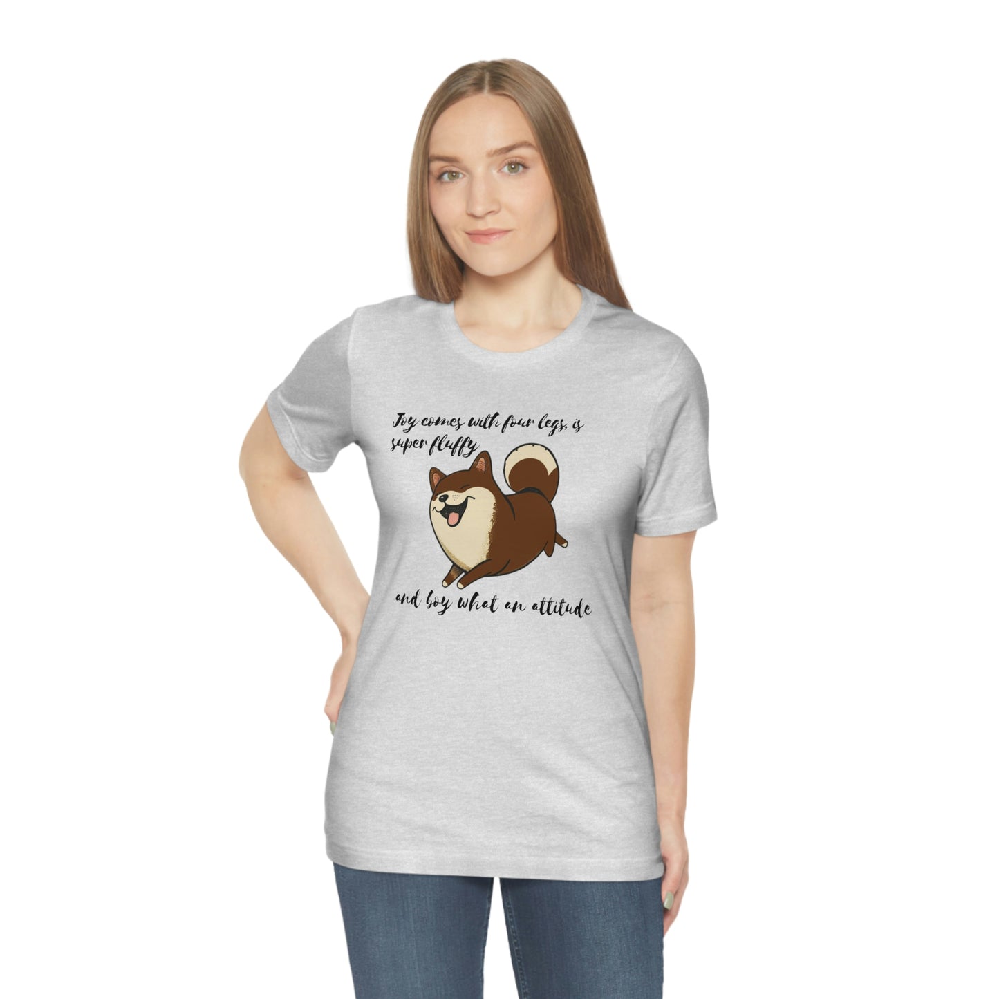 Boy What an Attitude | Dk Brown Shiba Inu | Unisex Jersey Short Sleeve Tee