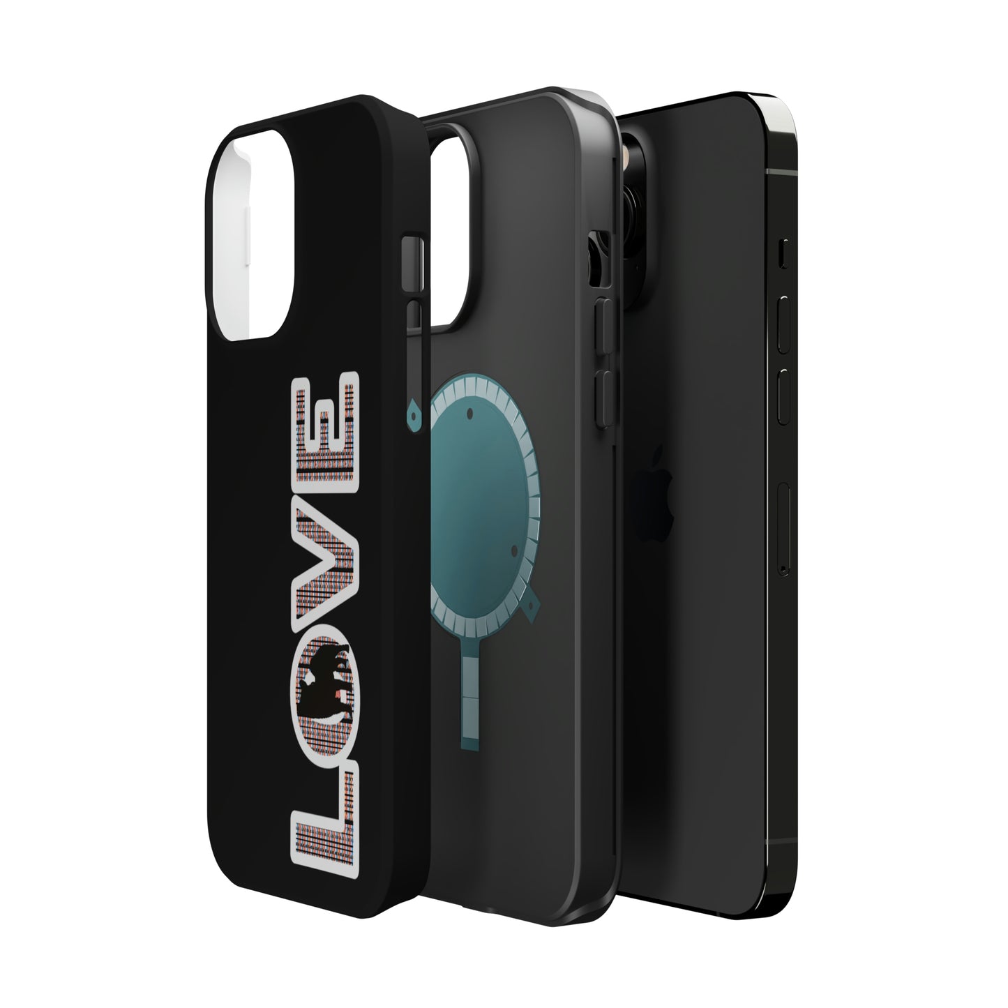 Shiba Inu Phone Case - "LOVE" design - Stylish iPhone, Shiba Love Design MagSafe Phone Case - Dual Layer Protection for iPhone Tough Cases