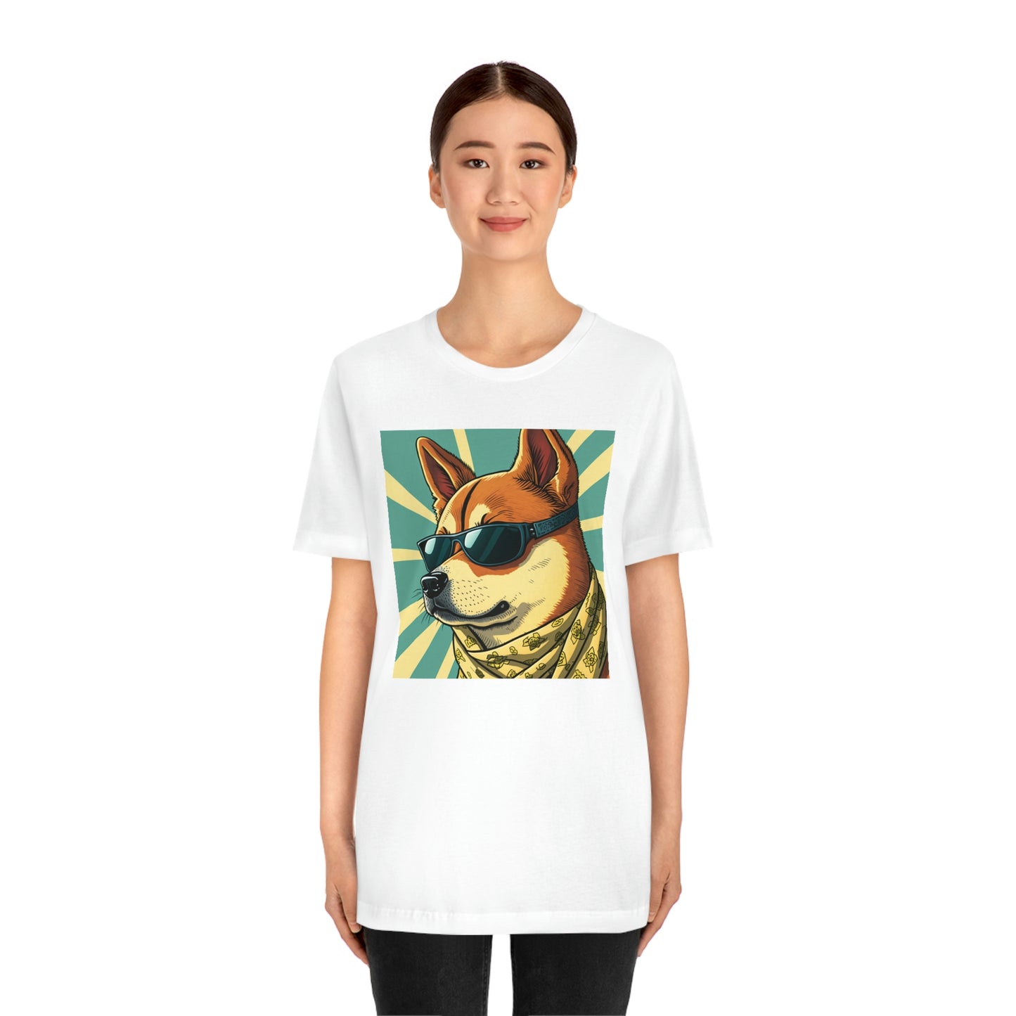 Trendy Shiba Inu T-Shirt | Cartoon Bandana and Sunglasses Design | Shiba Tee with High-Quality Print | Great Gift Idea