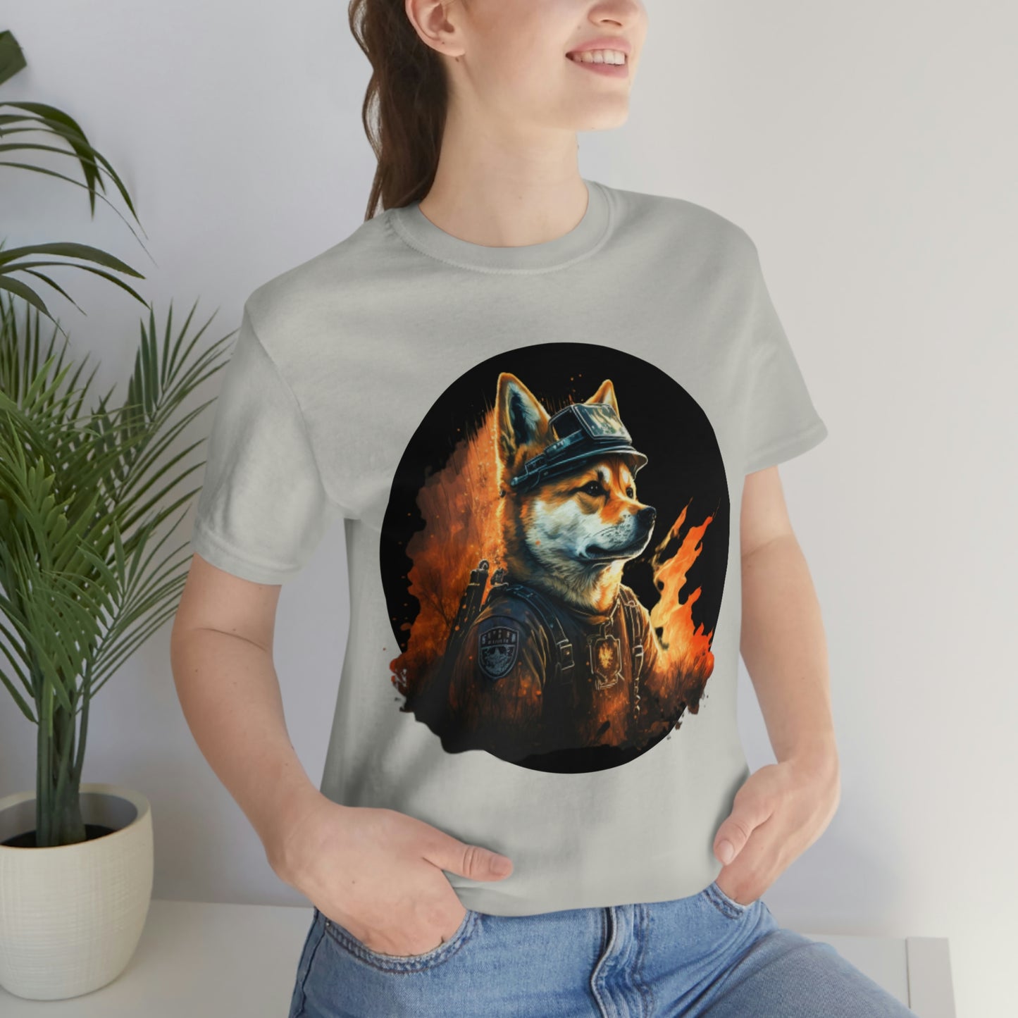 Shiba Inu Firefighter T-Shirt | Support Our Brave First Responders | Soft Cotton Tee with High-Quality Print