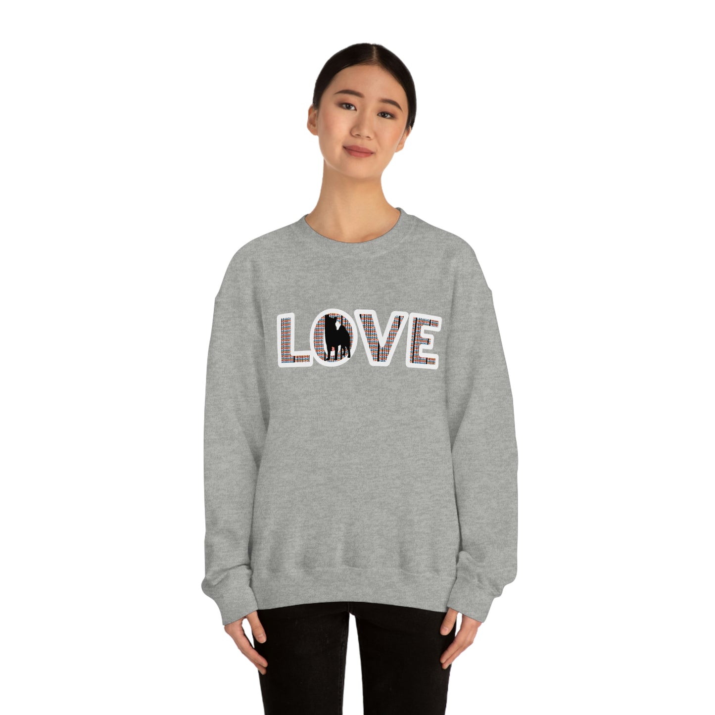 Shiba Inu Sweatshirt - 'LOVE' Shiba's Design - Crewneck Sweatshirt - Soft, Warm, and Stylish Great Warm Shiba Inu Gift for a Shiba Inu Lover